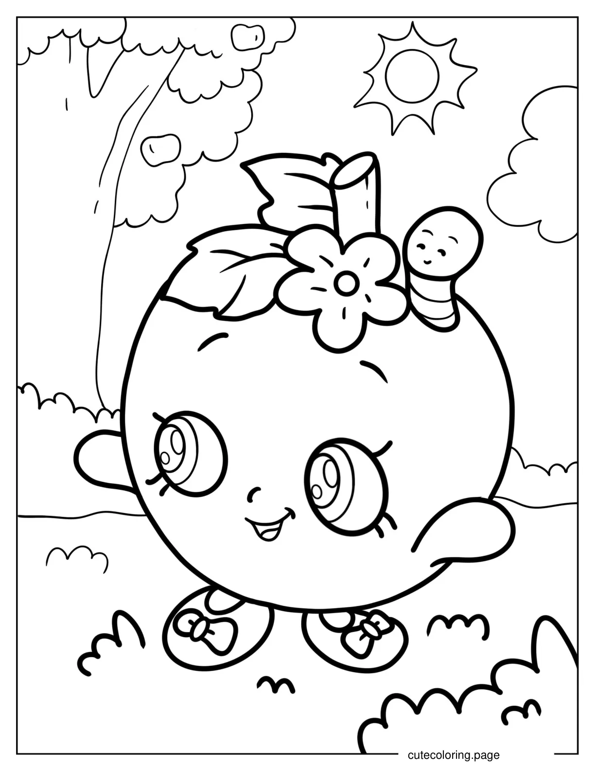 Cartoon Apple Blossom Shopkins Under The Sun Coloring In coloring page