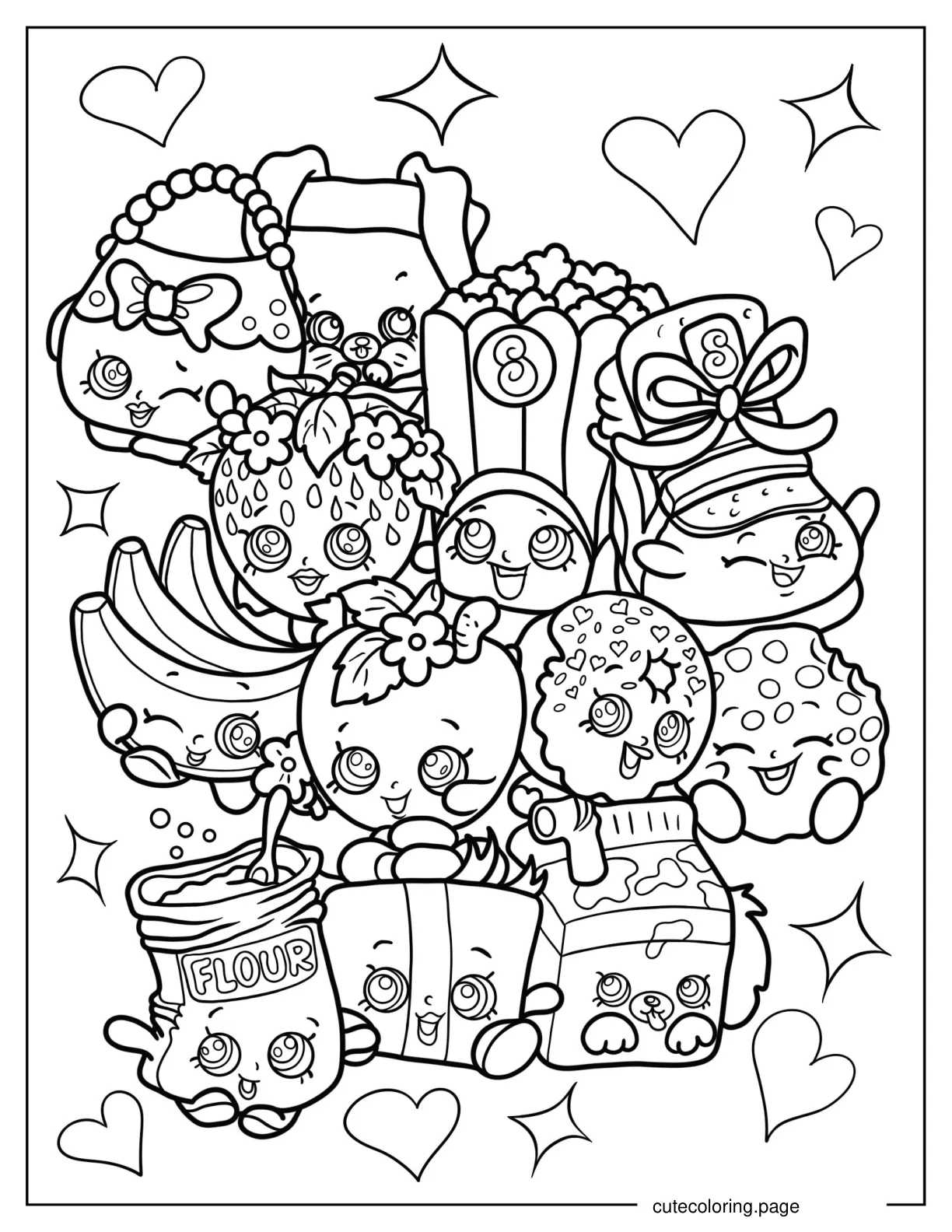 Coloring Page Of All The Shopkins coloring page