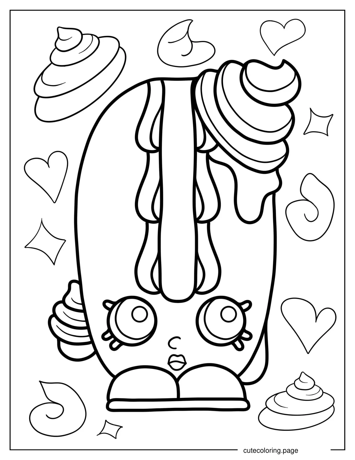 Coloring Page Of Creamy Bun Bun Shopkins For Kids coloring page