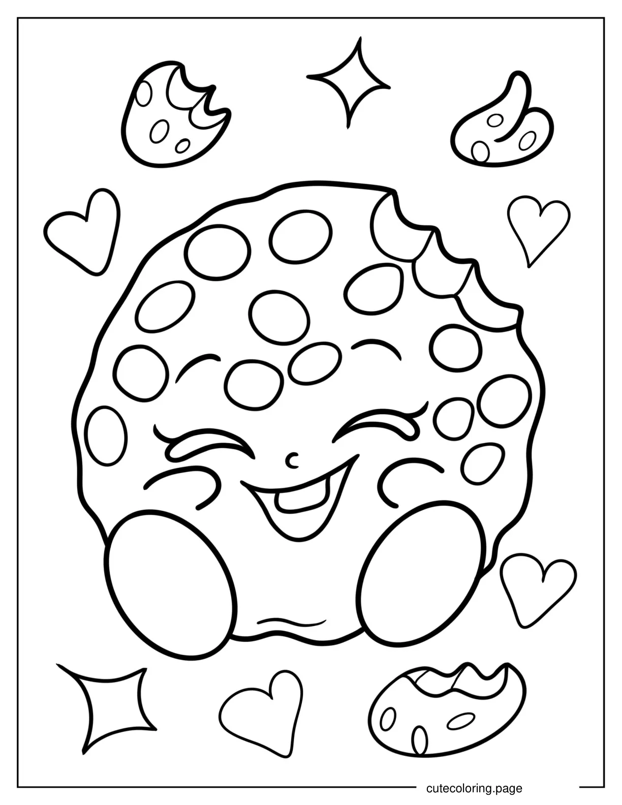 Coloring Sheet Of Kooky Cookie Shopkins For Preschoolers coloring page