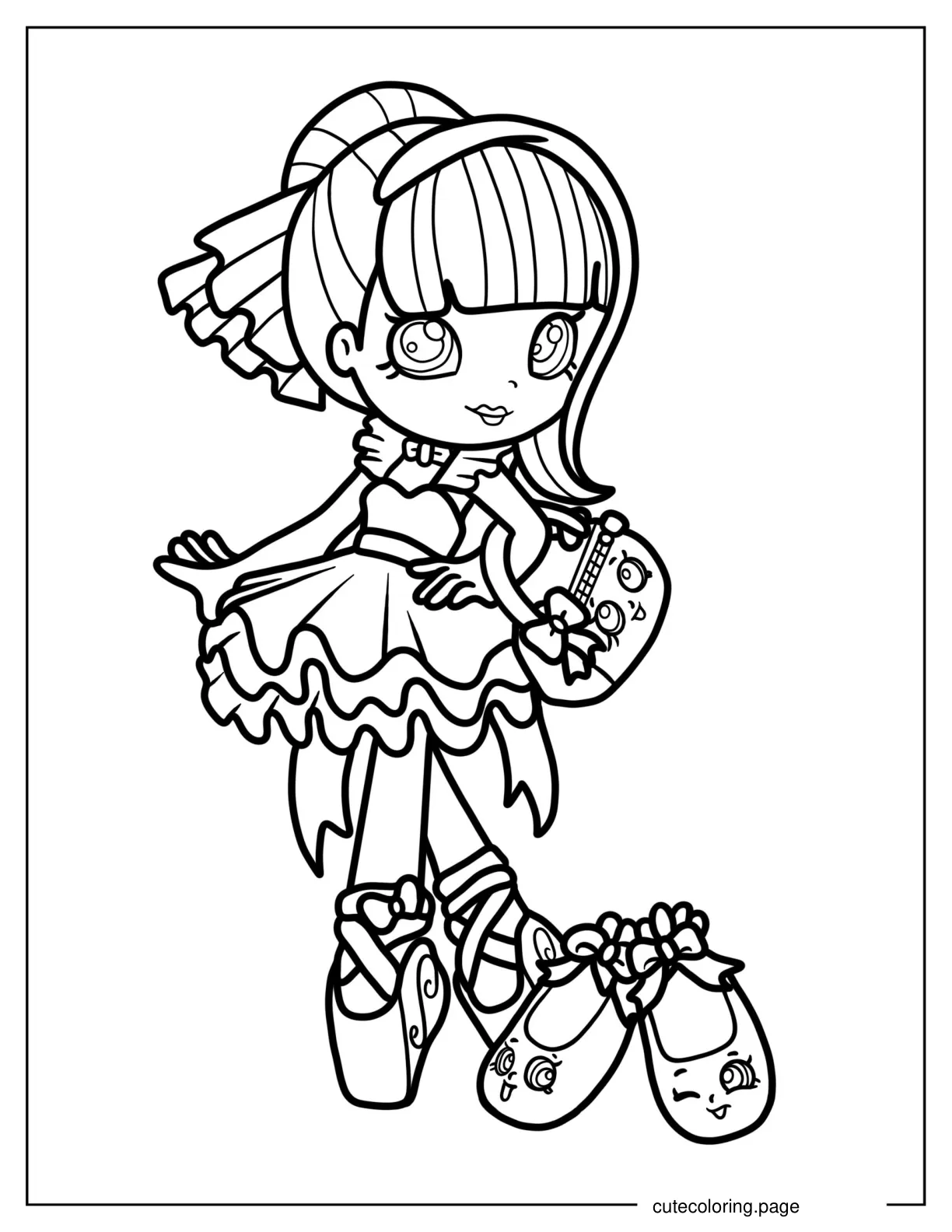 Coloring Sheet Of Pirouetta Shopkins For Preschoolers coloring page