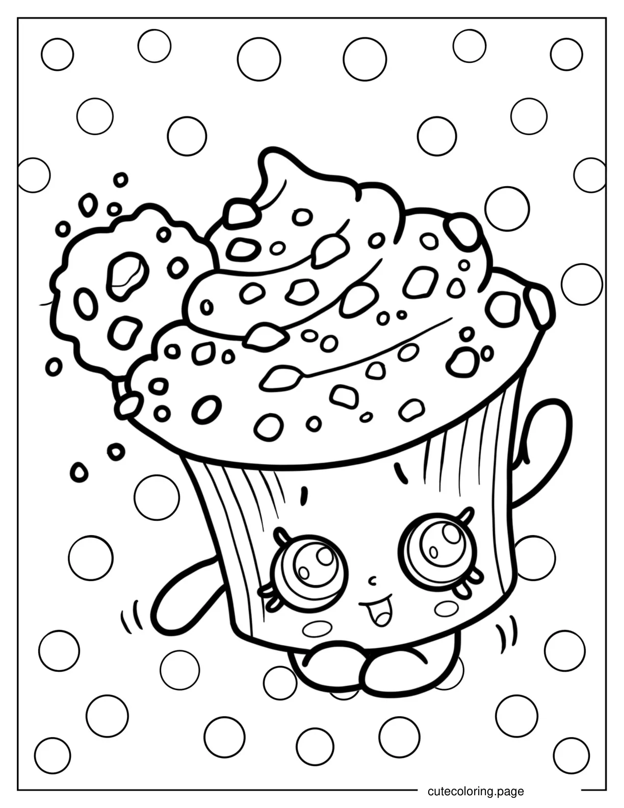 Creamy Cookie Cupcake Shopkins coloring page