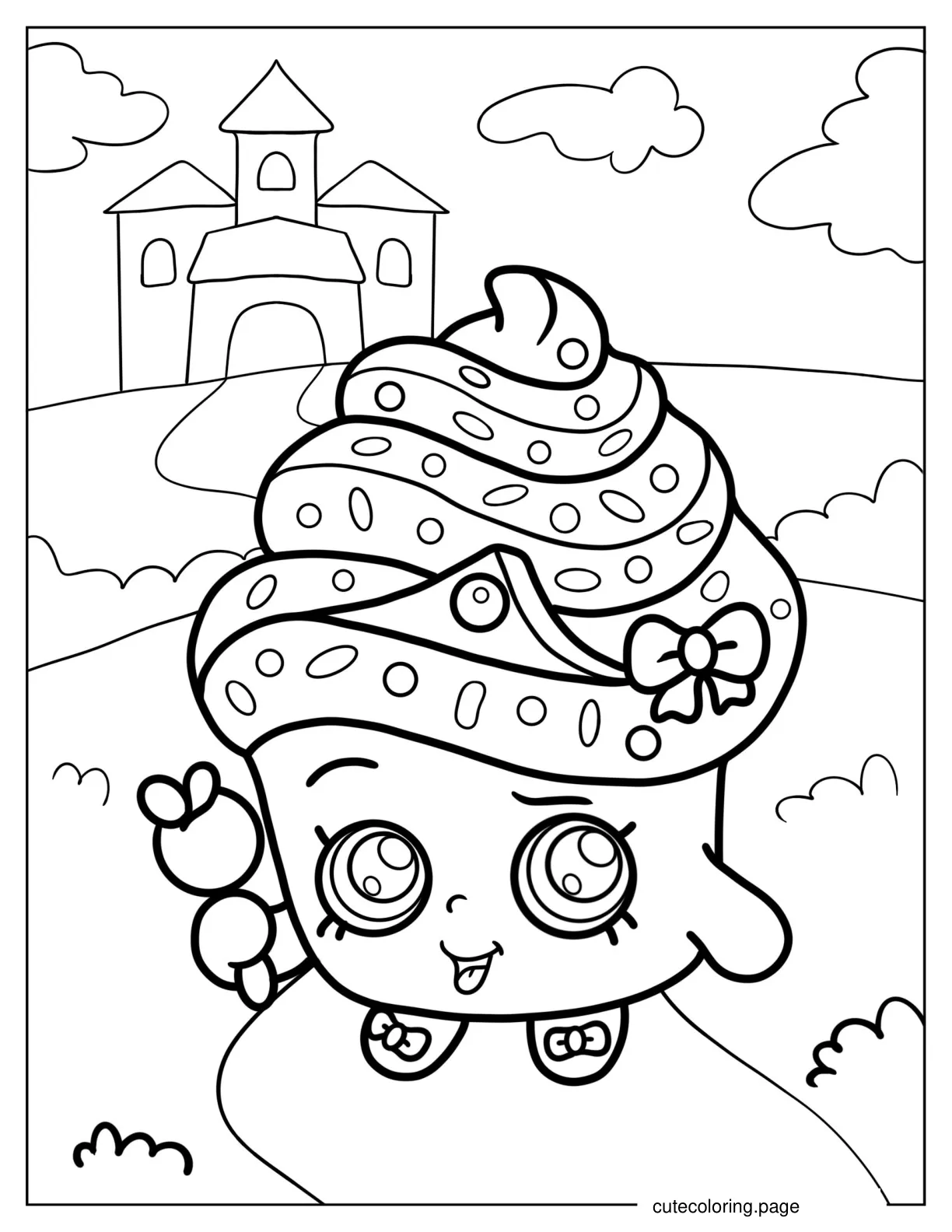 Cupcake Queen Shopkins coloring page