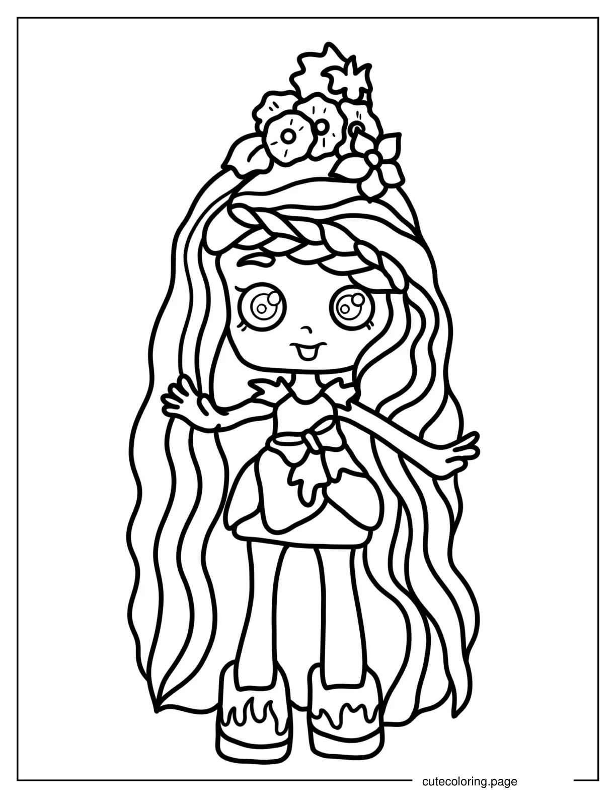 Cute Kawaii Outline Of Pineapple Lily Shopkins coloring page