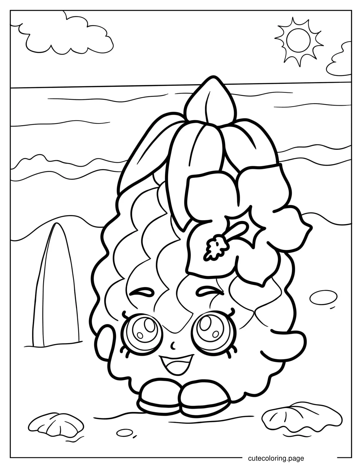 Pineapple Crush Shopkins coloring page