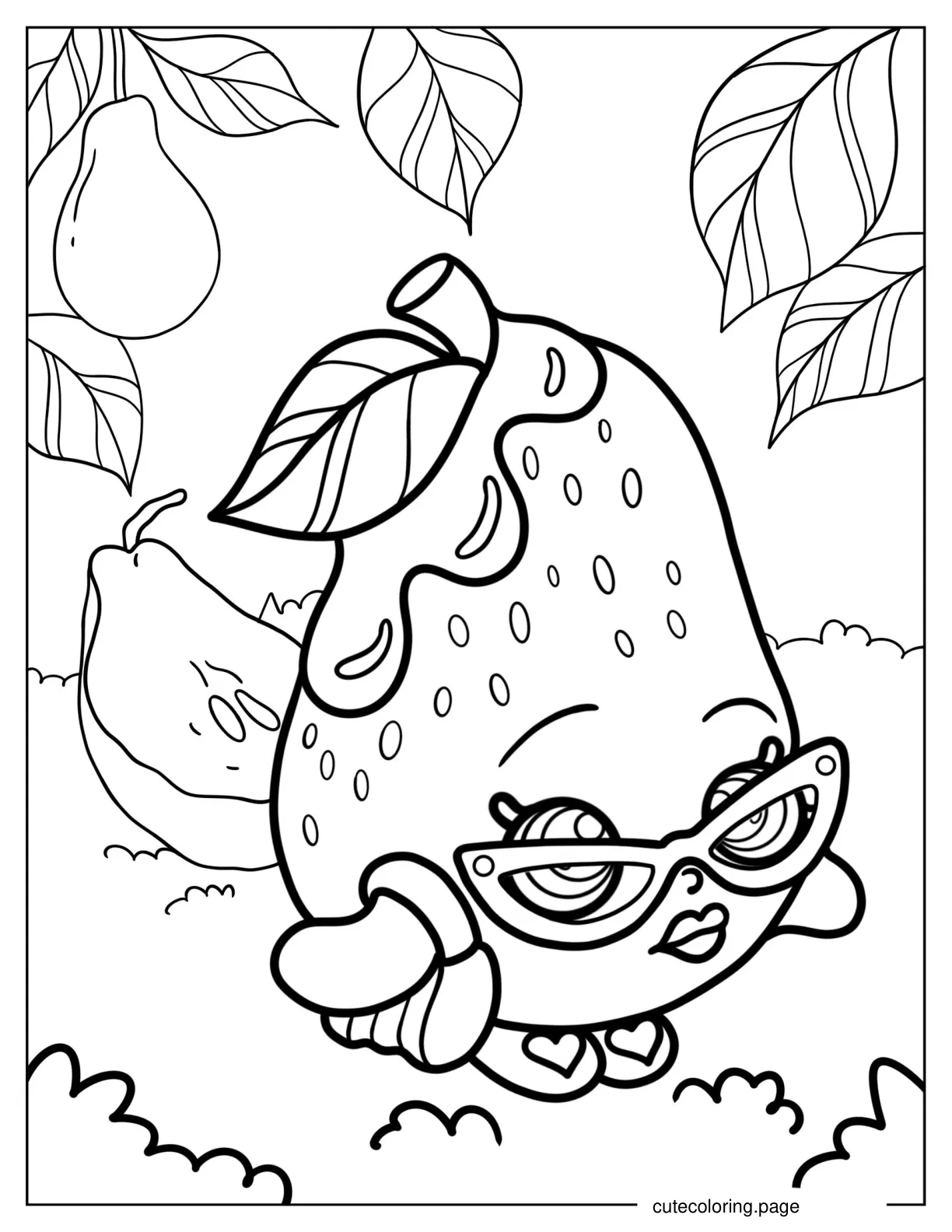 Posh Pear Shopkins coloring page