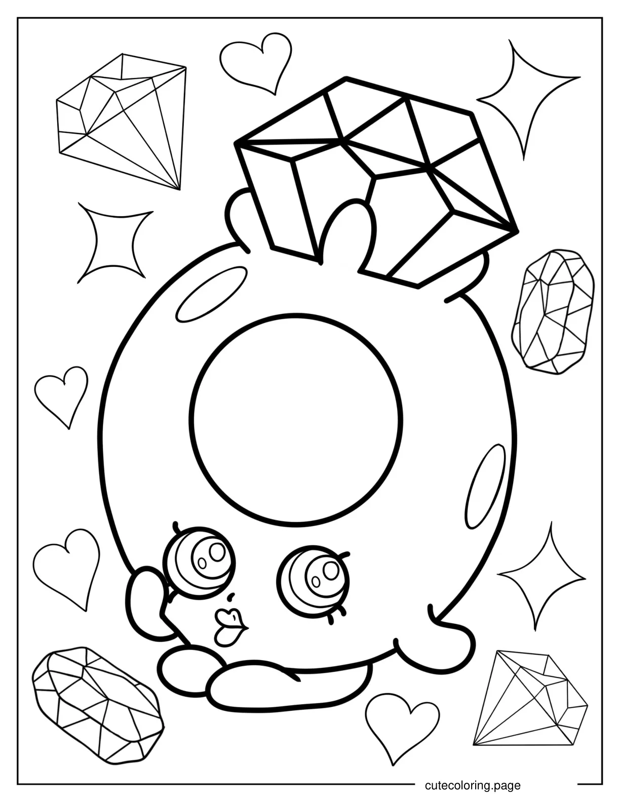 Roxy Ring Shopkins With Diamonds Coloring In coloring page