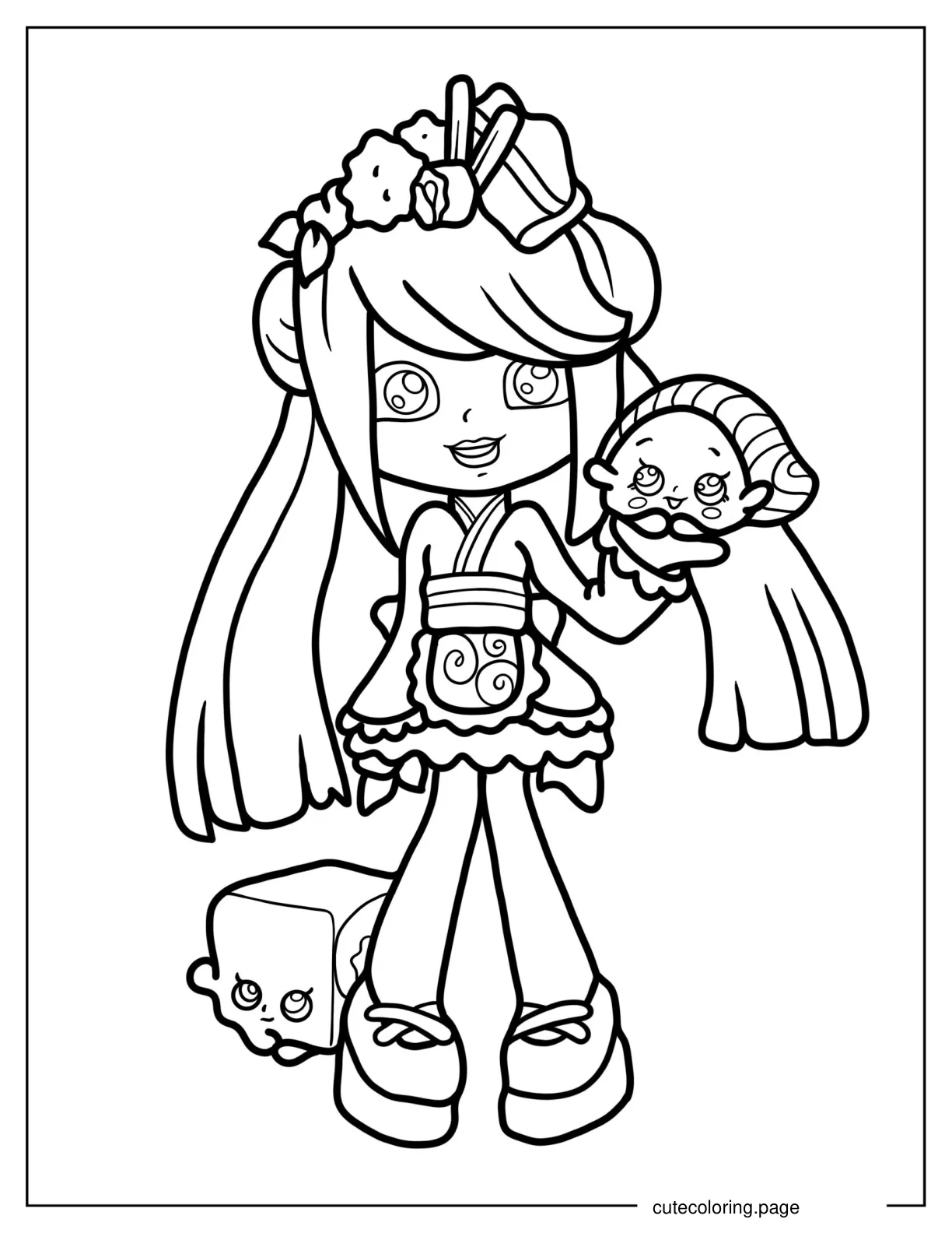 Sara Sushi Shopkins coloring page