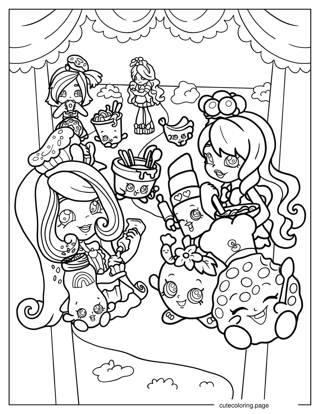 Shoppies And Shopkins Coloring Page coloring page