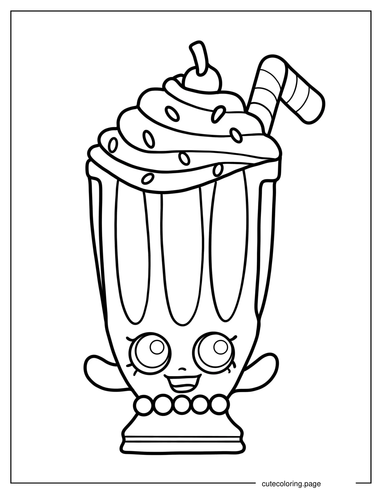 Simple Outline Of Millie Shake Shopkins coloring page