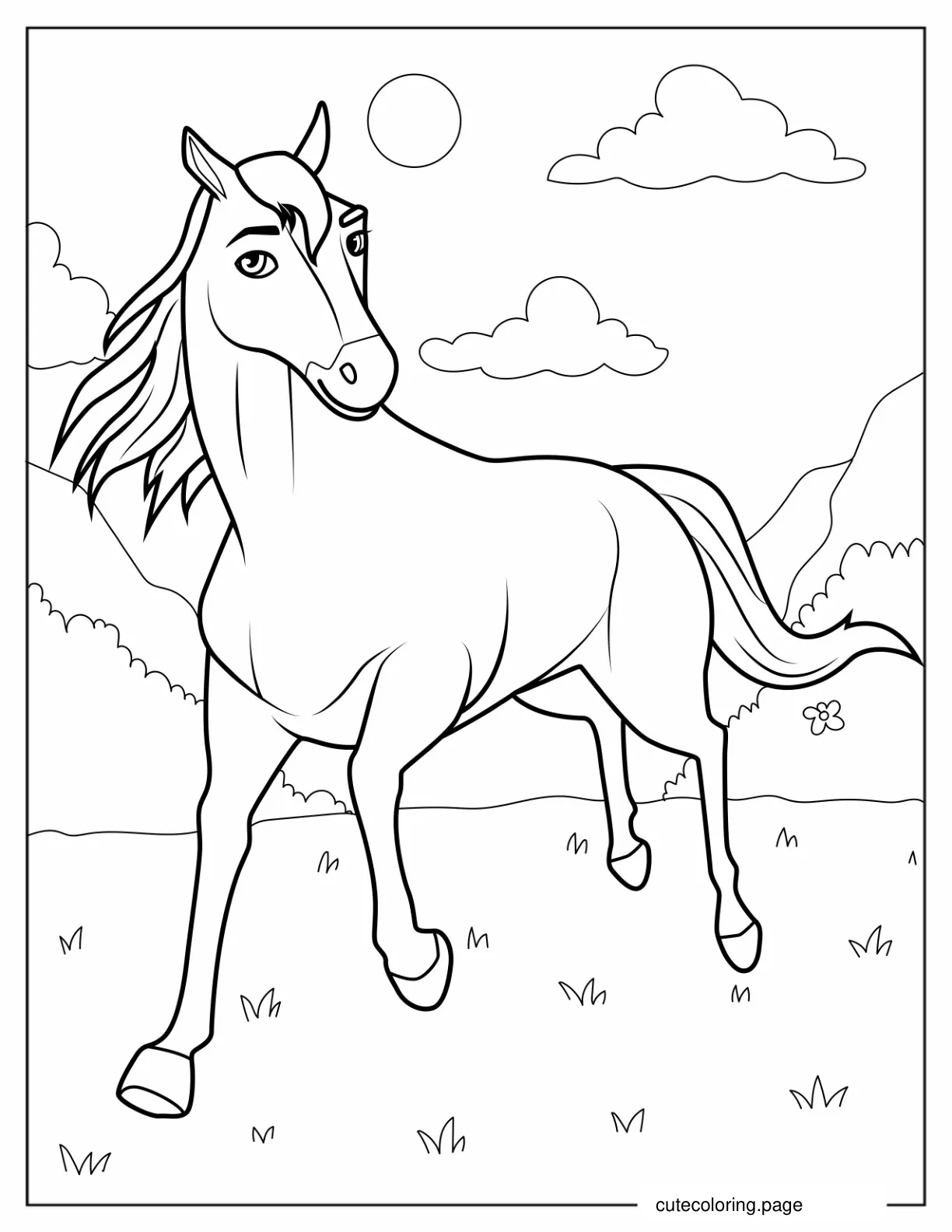 Boomerang Horse From Spirit To Color coloring page