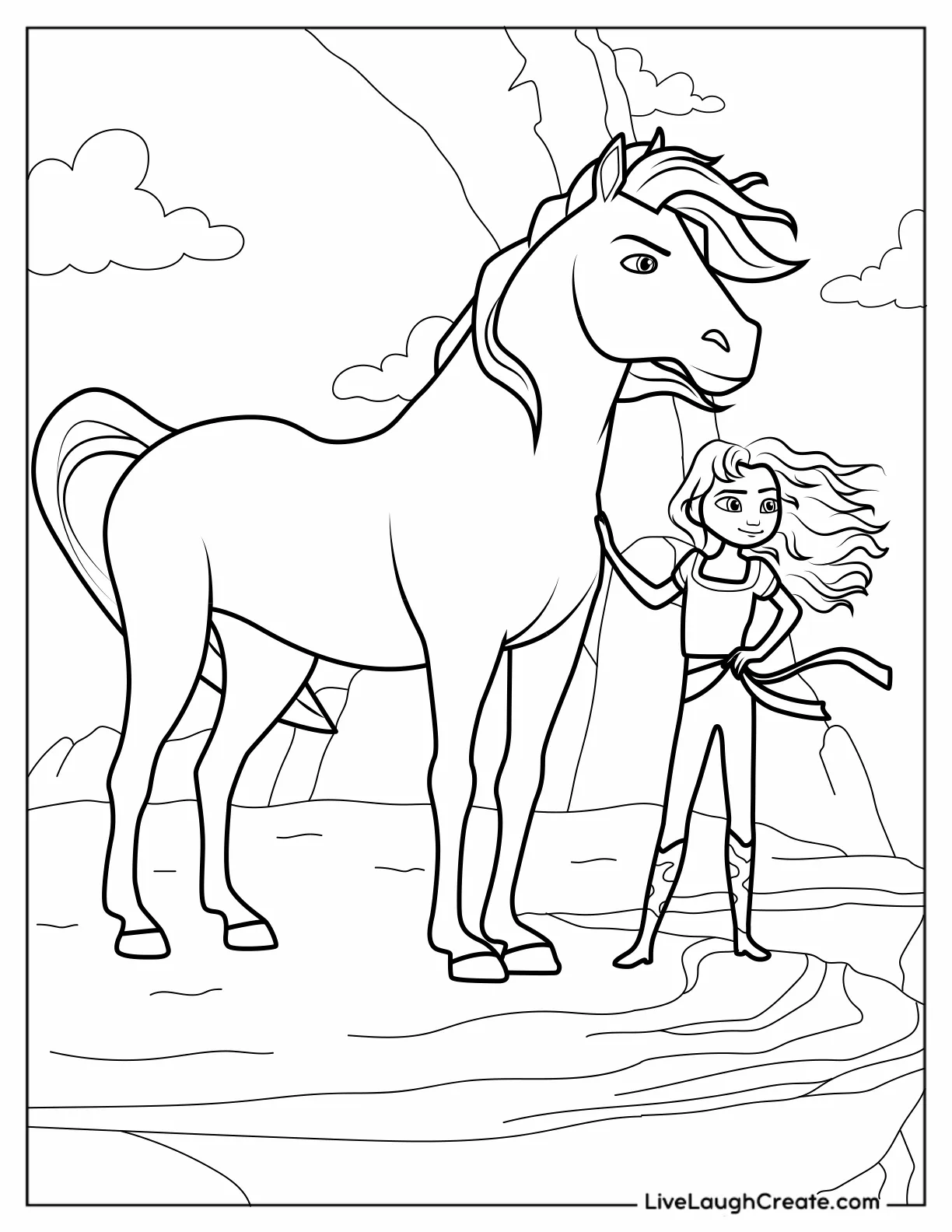 Lucky And Spirit From Spirit To Color 1 coloring page