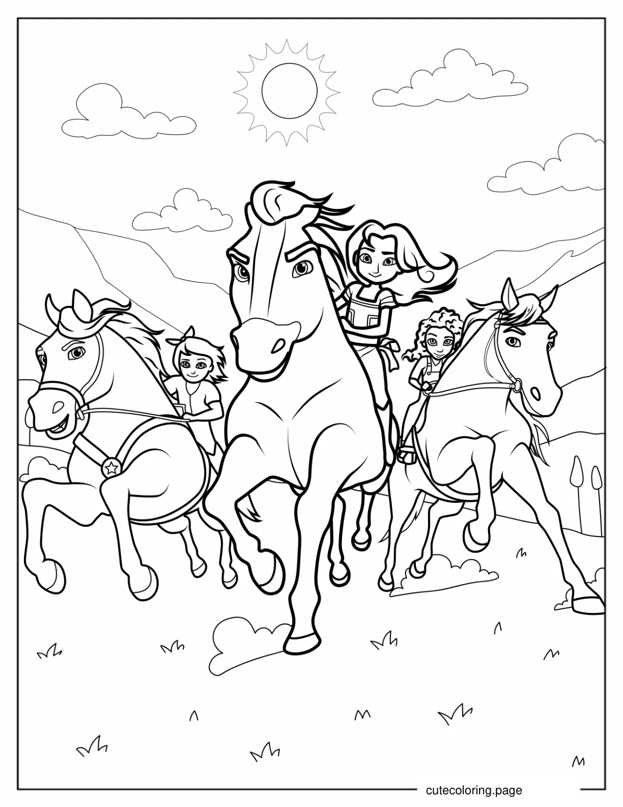 Spirit Riding Free Coloring Sheet coloring page