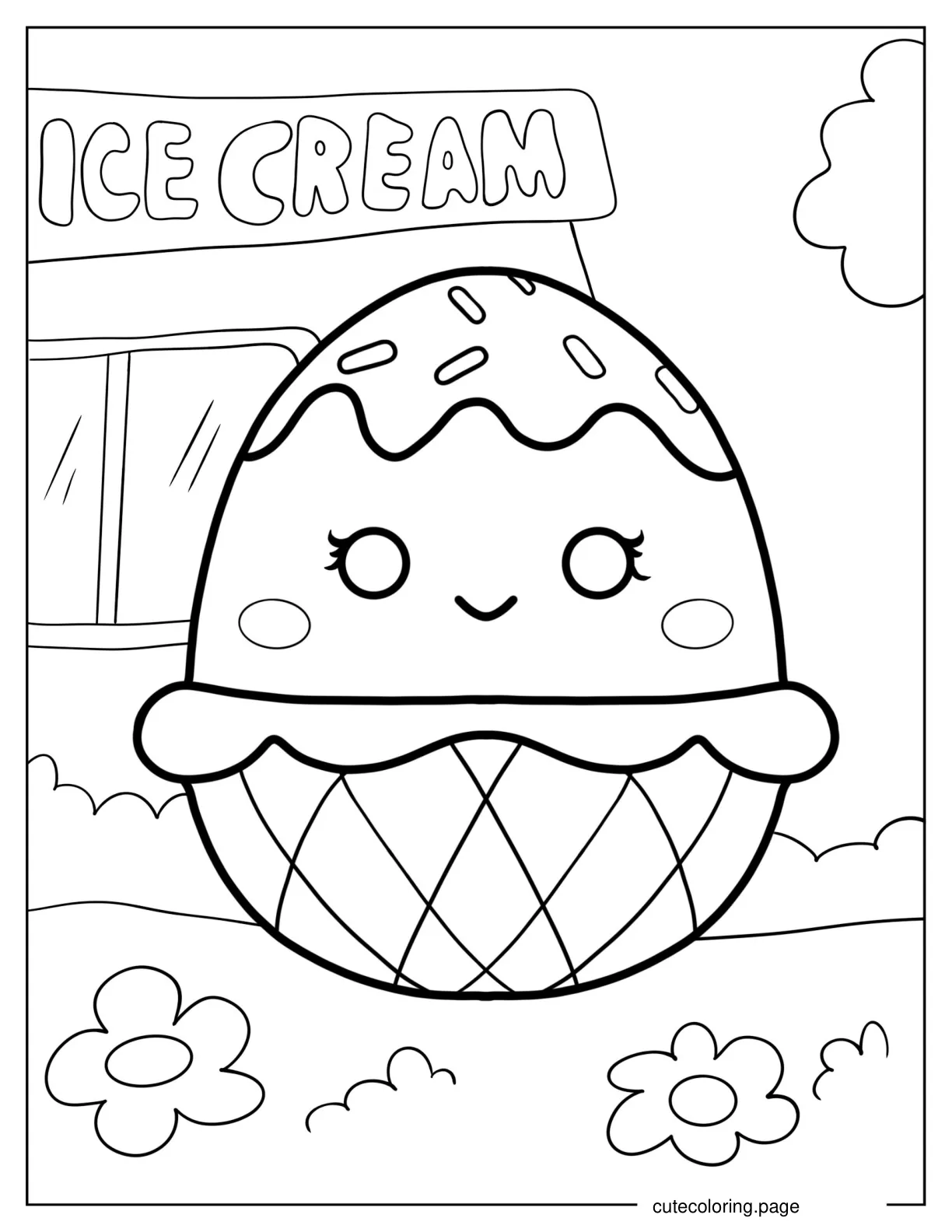 Bernise The Ice Cream Squishmallow coloring page