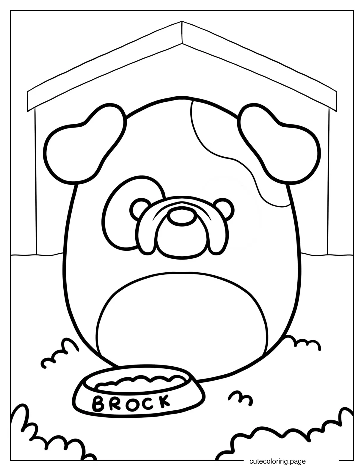 Brock The Bulldog Squishmallow coloring page