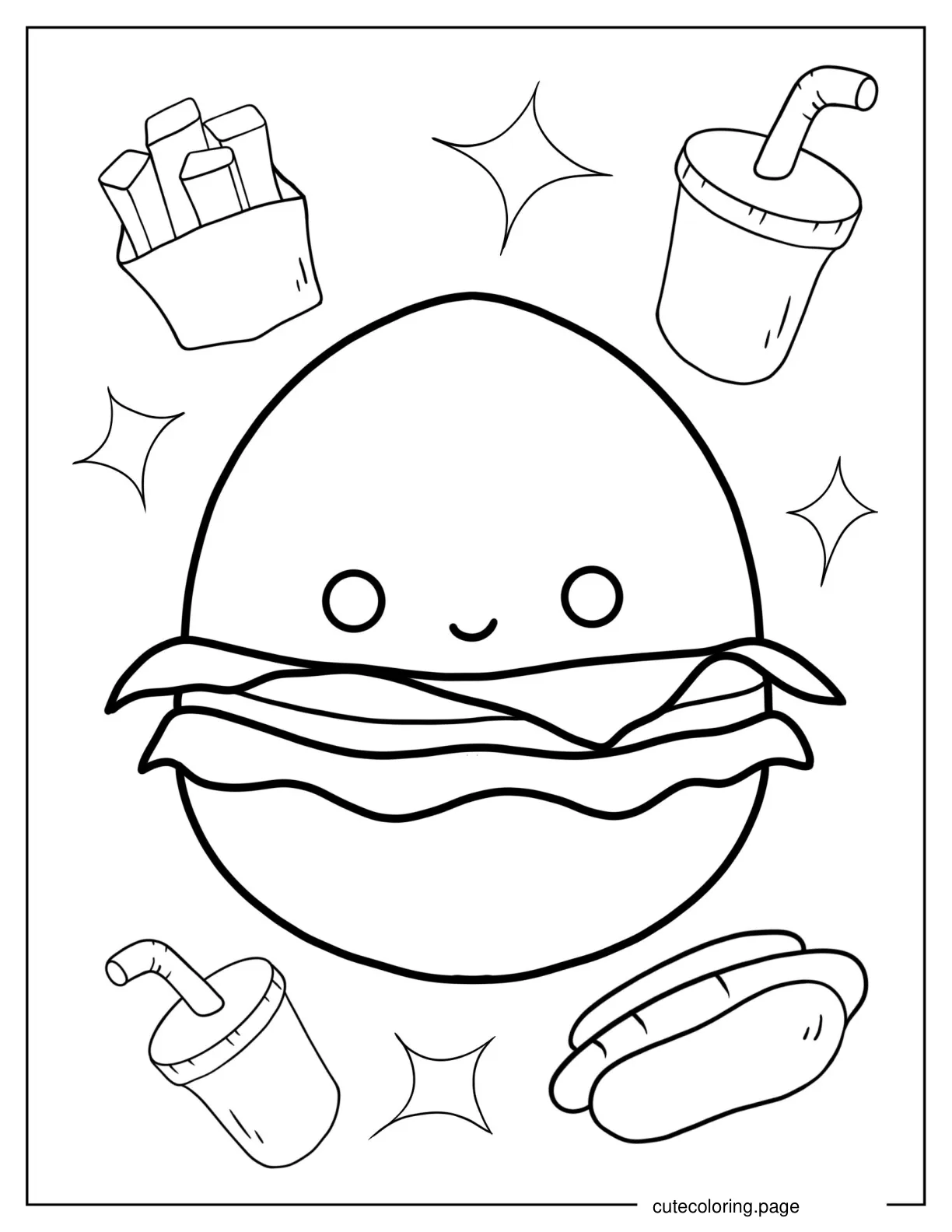 Carl The Cheeseburger Squishmallow coloring page