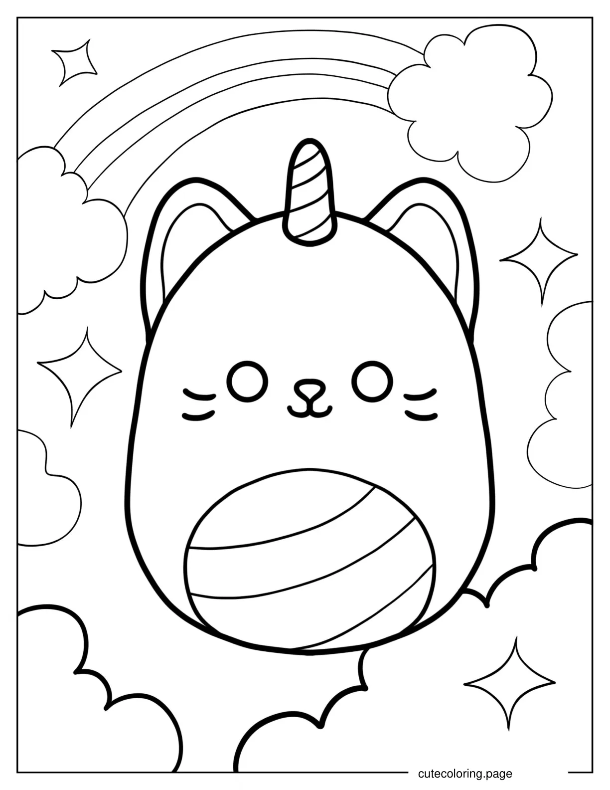 Ciena The Caticorn Squishmallow coloring page