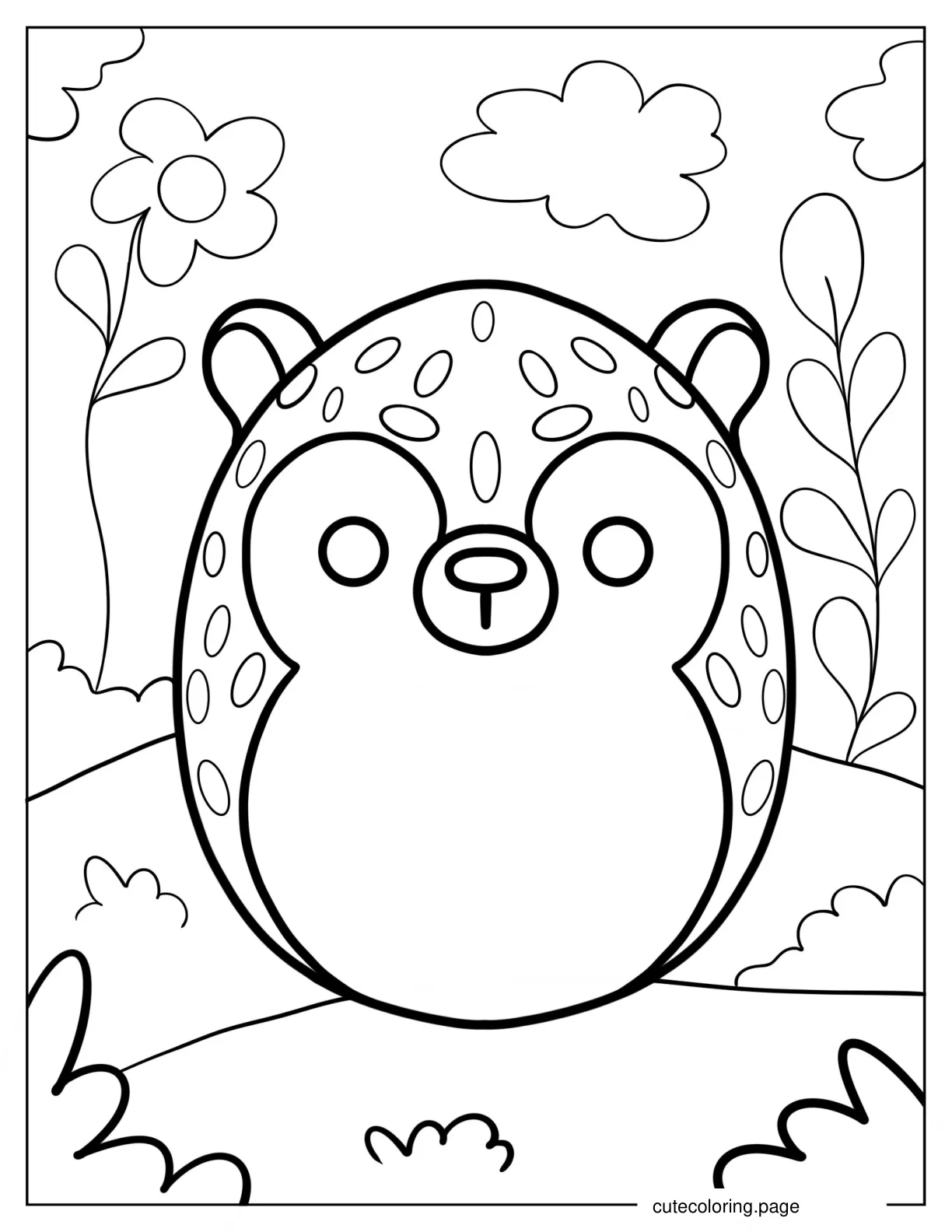 Hans The Hedgehog Squishmallow coloring page