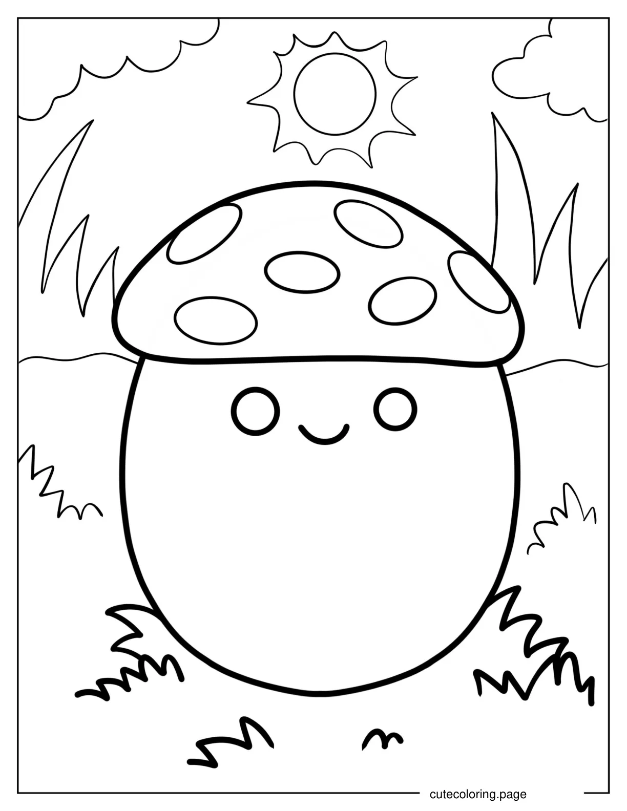 Malcolm The Mushroom Squishmallow coloring page