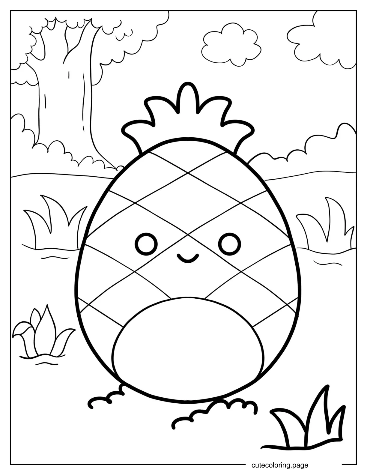 Maui The Pineapple Squishmallow coloring page