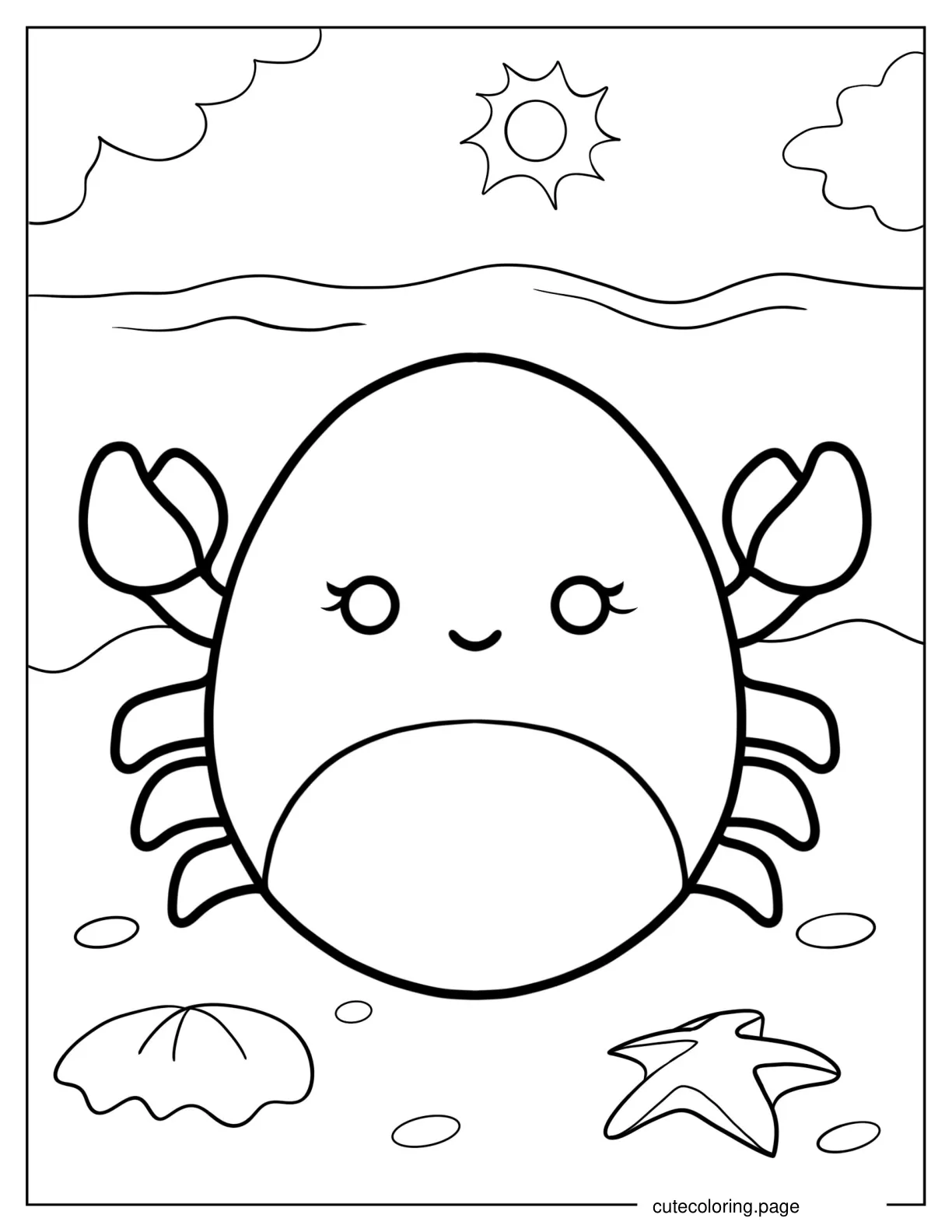 Mykii The Crab Squishmallow coloring page