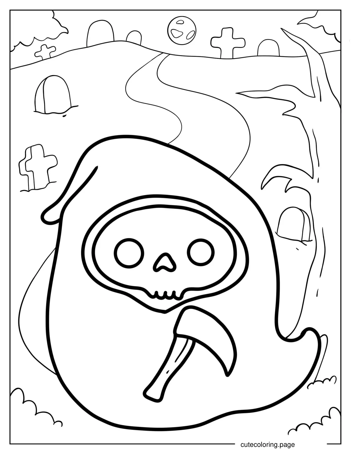 Otto The Grim Reaper Squishmallow coloring page