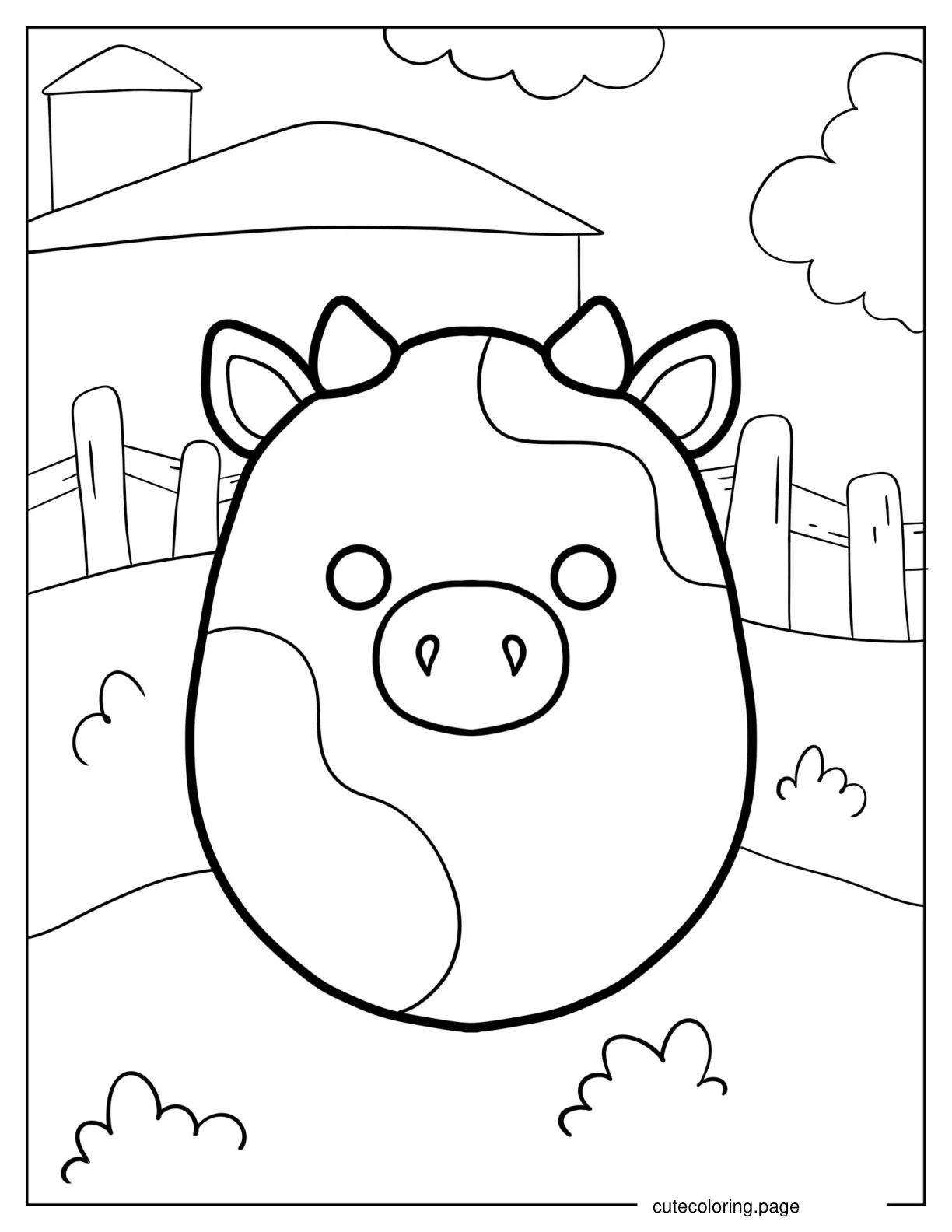 Patty The Cow Squishmallow coloring page