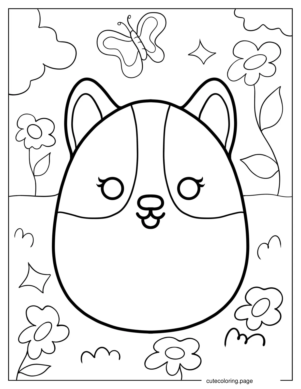 Regina The Corgi Squishmallow coloring page