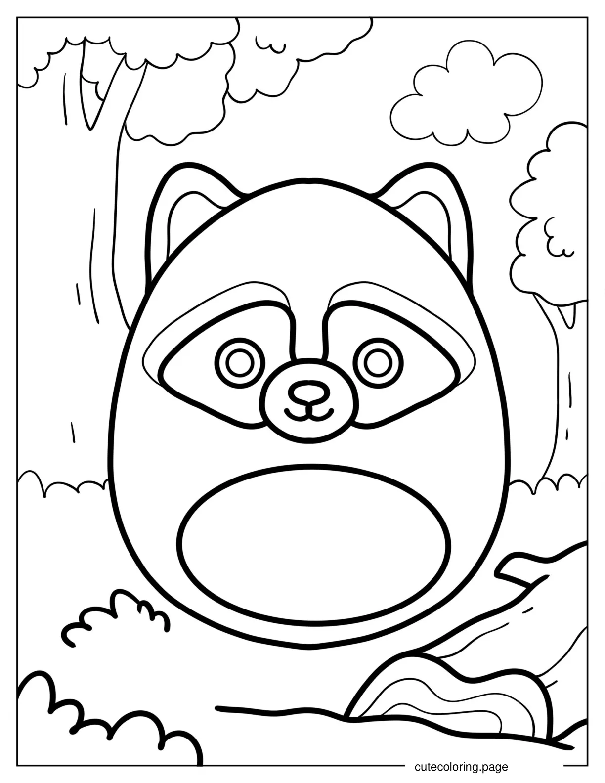 Rocky The Raccoon Squishmallow coloring page