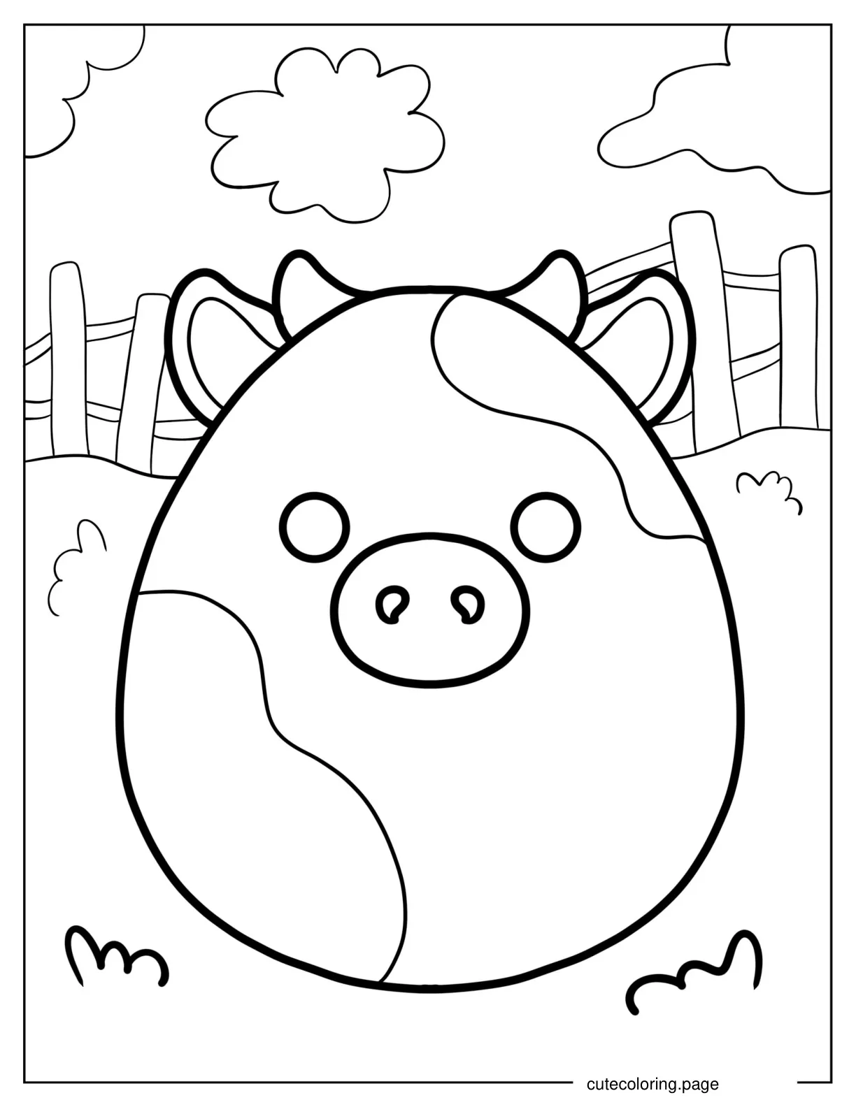 Ronnie The Cow Squishmallow coloring page