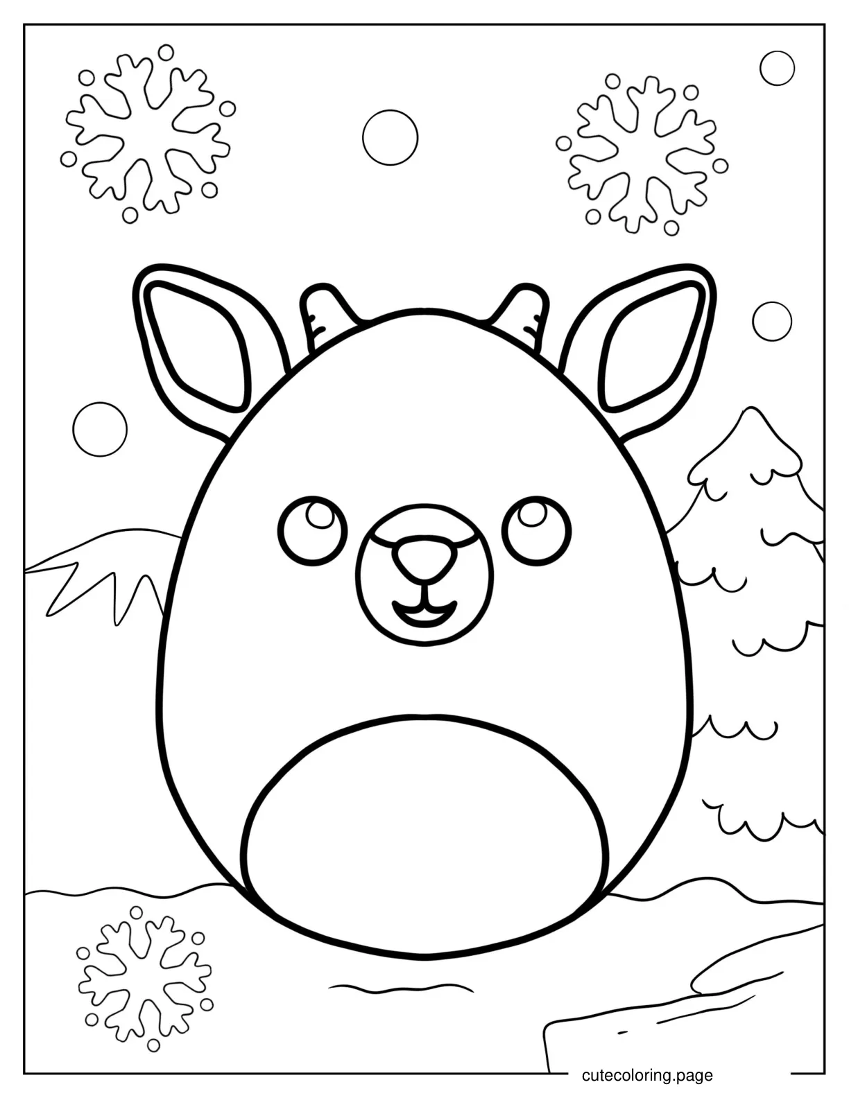 Rudolph The Red Nosed Reindeer Squishmallow coloring page