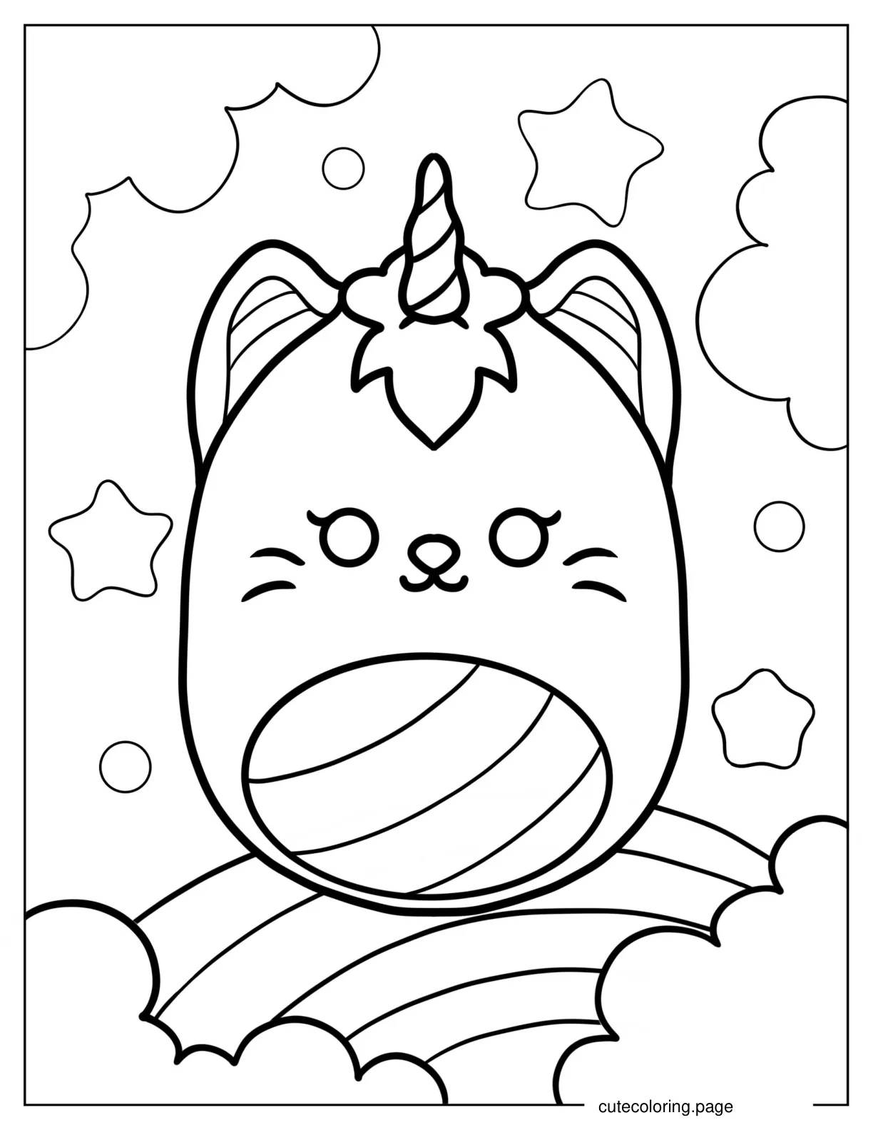 Sabrina The Caticorn Squishmallow coloring page