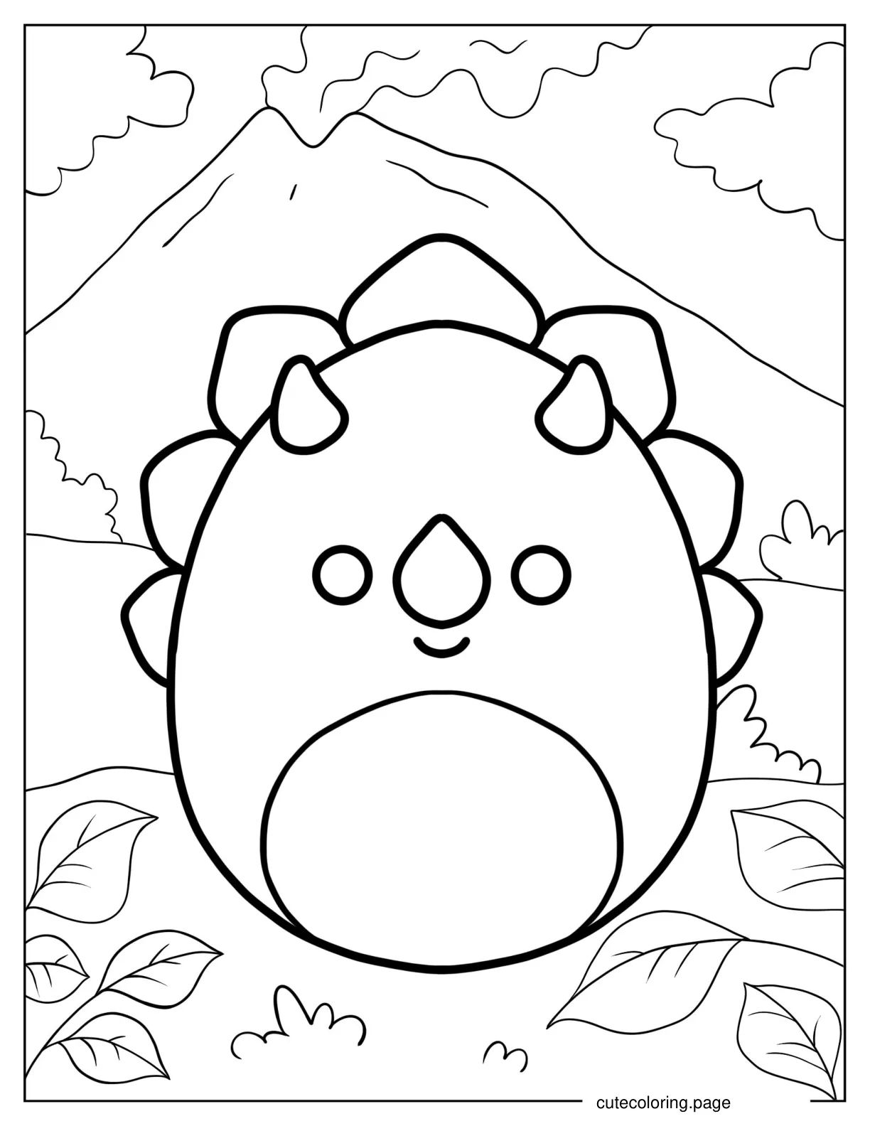 Tristan The Triceratops Squishmallow coloring page