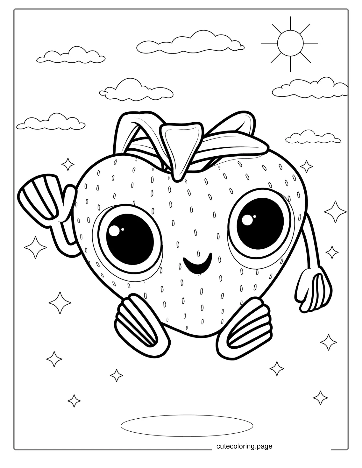 Cartoon Strawberry Coloring Page coloring page