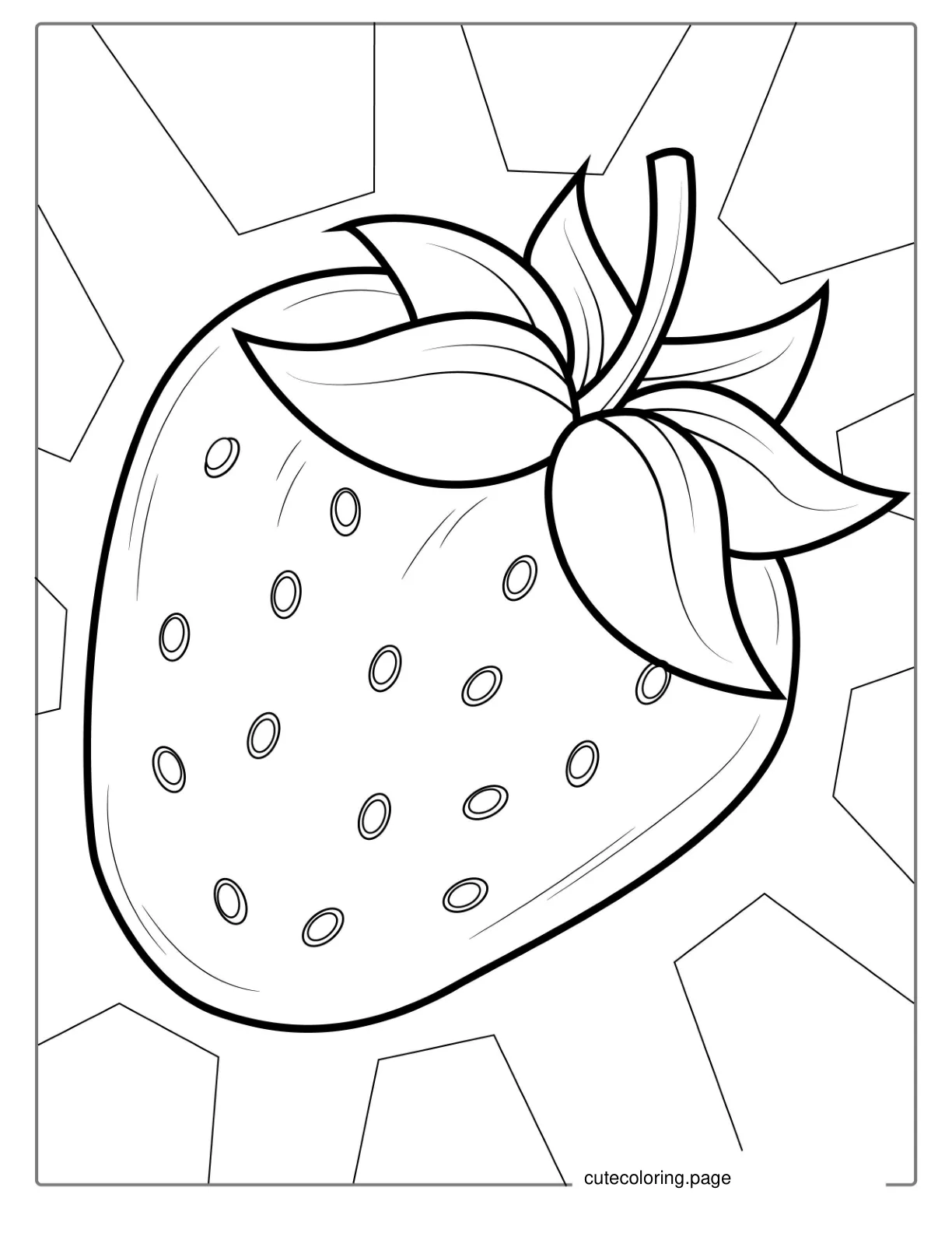 Easy Outline Of Strawberry coloring page