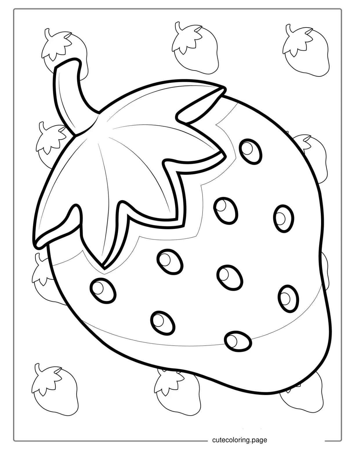 Simple Strawberry Coloring Sheet For Kids coloring page