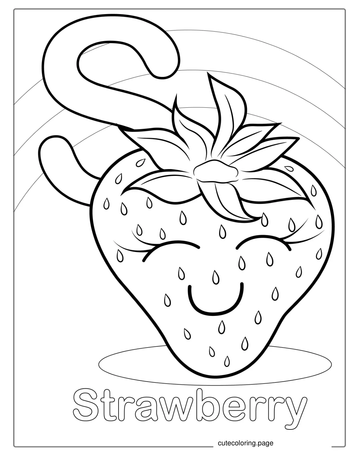 Strawberry Coloring Worksheet For Preschoolers coloring page