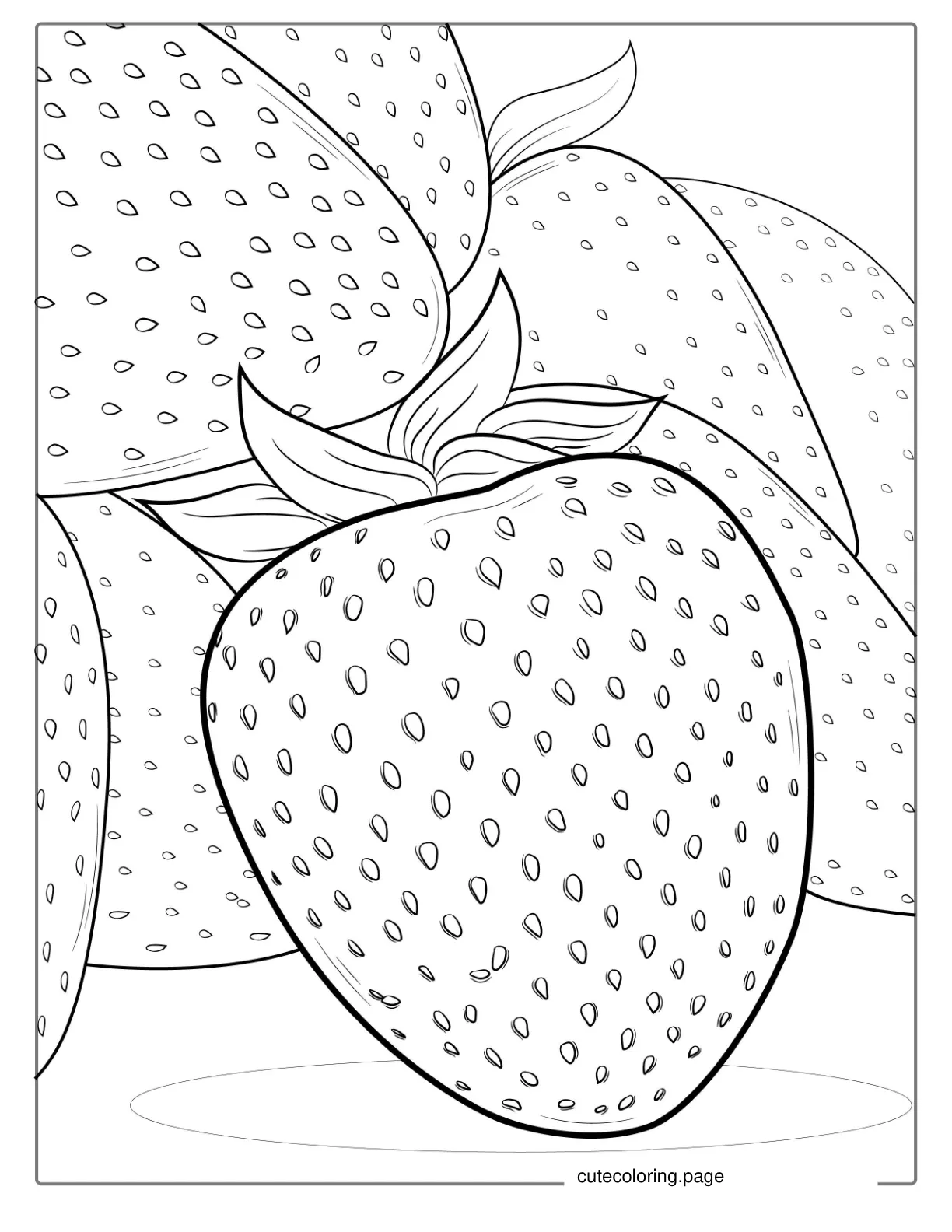 Strawberry With Seeds coloring page