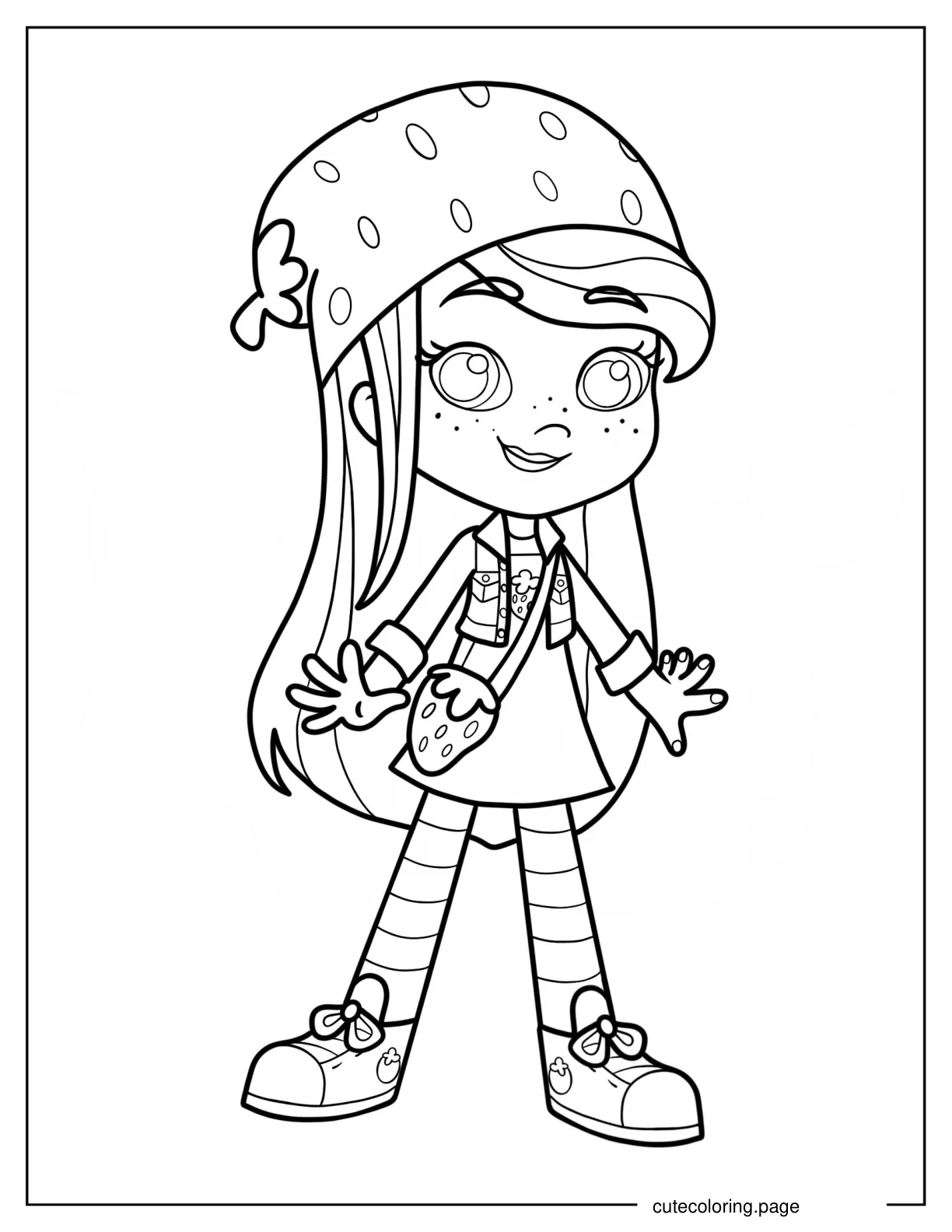 Cute Strawberry Shortcake Coloring Page For Preschoolers coloring page