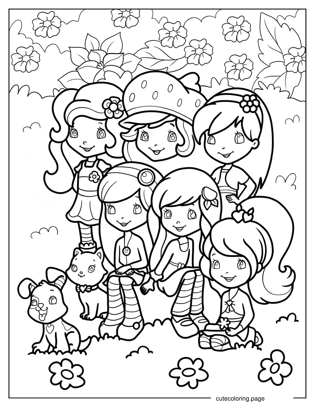 Strawberry Shortcake And Friends Coloring Sheet coloring page