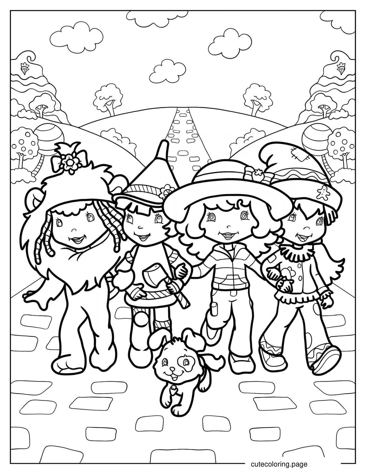 Strawberry Shortcake And The Berry Brick Road coloring page