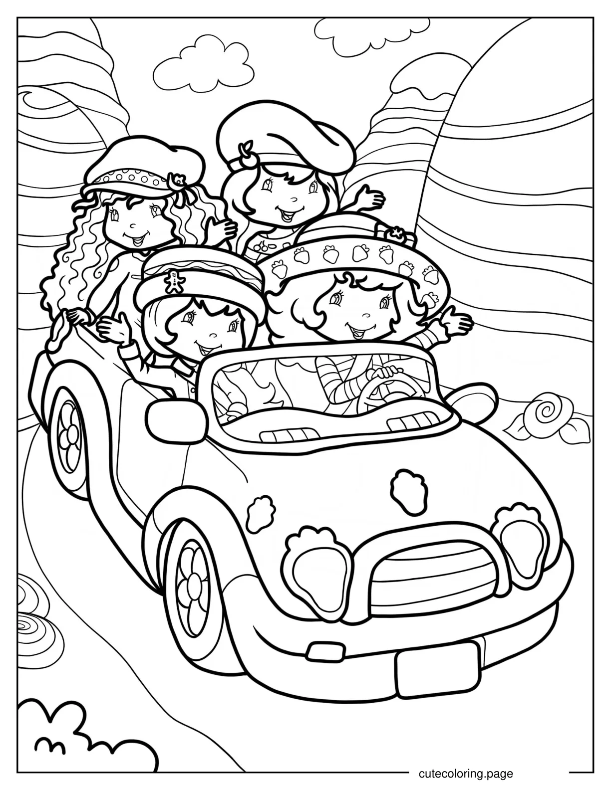 Strawberry Shortcake With Angel Cake Crepe And Ginger Snap coloring page