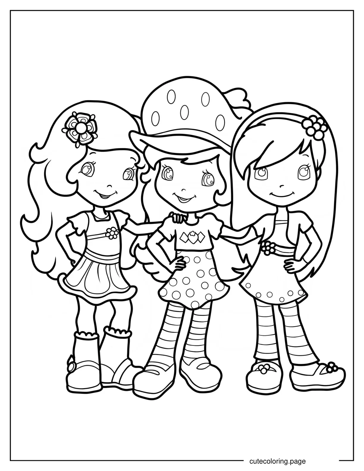 Strawberry Shortcake With Orange Blossom And Crepe coloring page