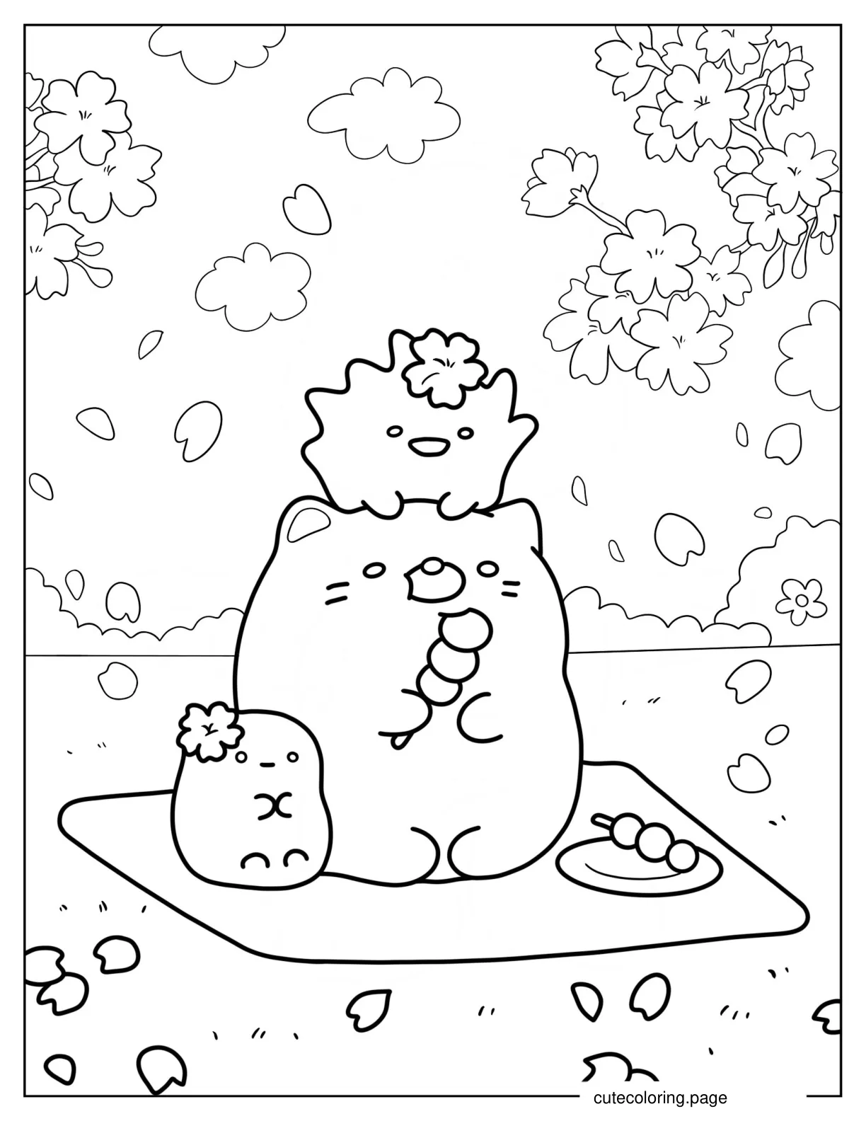 Neko Gattinosh Having Picnic With The Minnikos coloring page