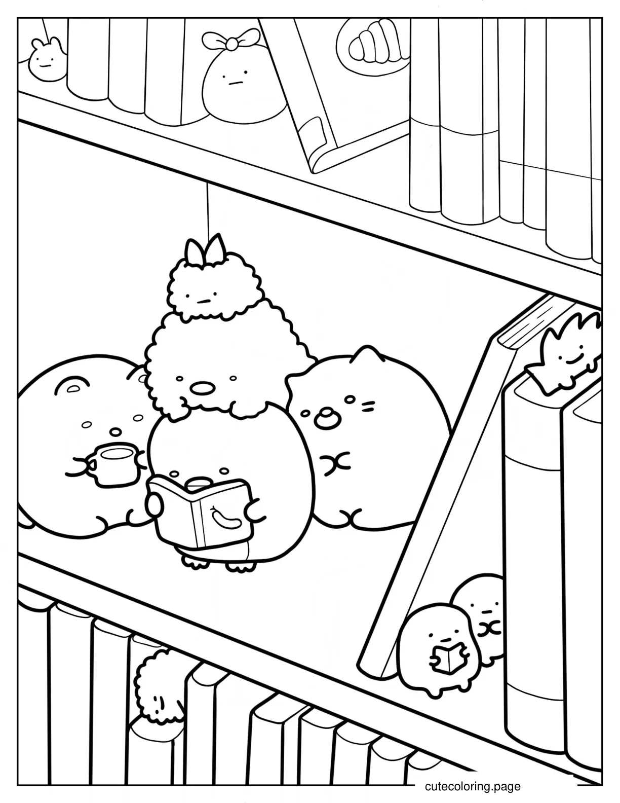 Tonkatsu Penguin Niko And Polari Reading With Minnikos coloring page