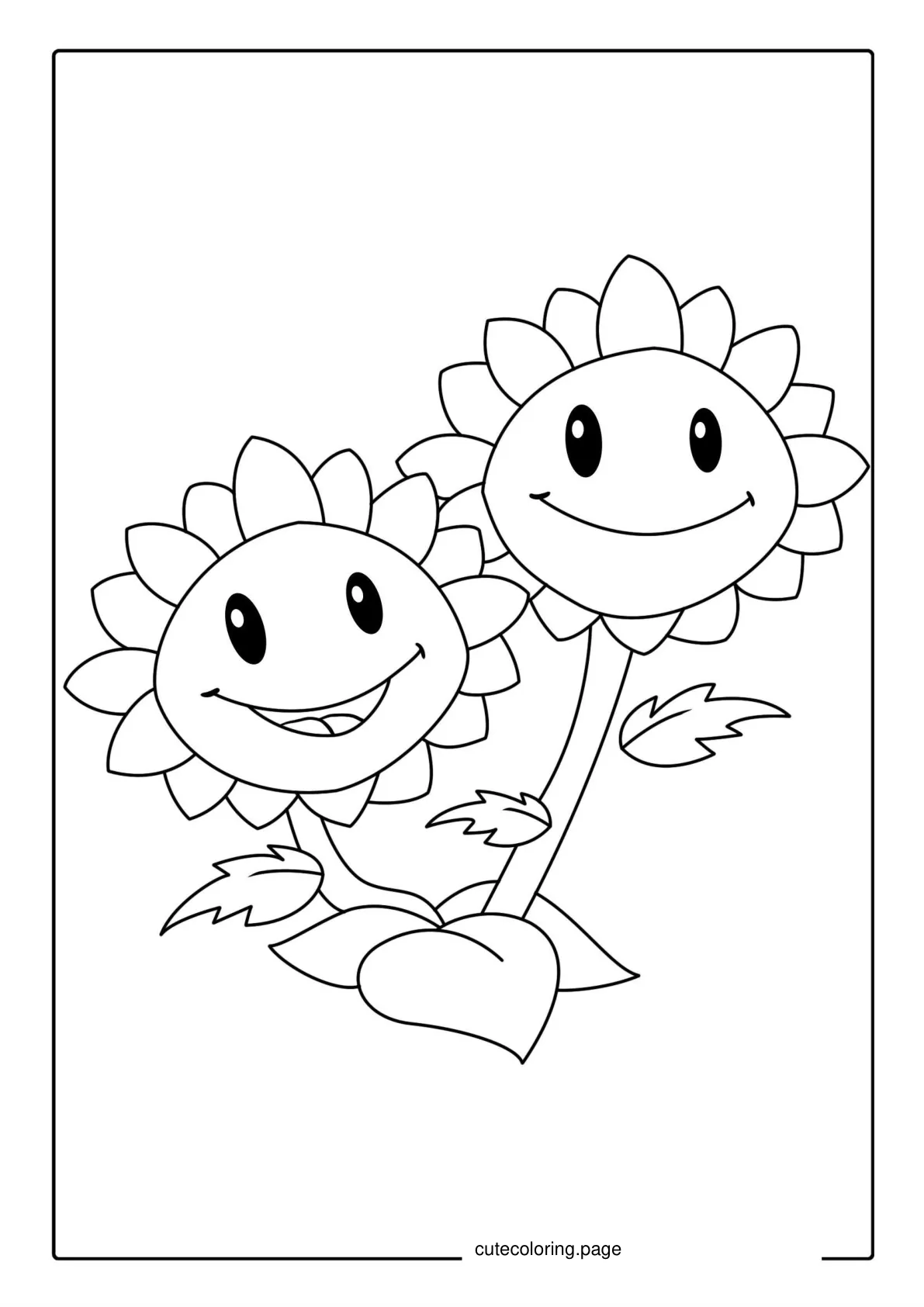 Coloring Page Of Plants Vs Zombies Sunflower coloring page