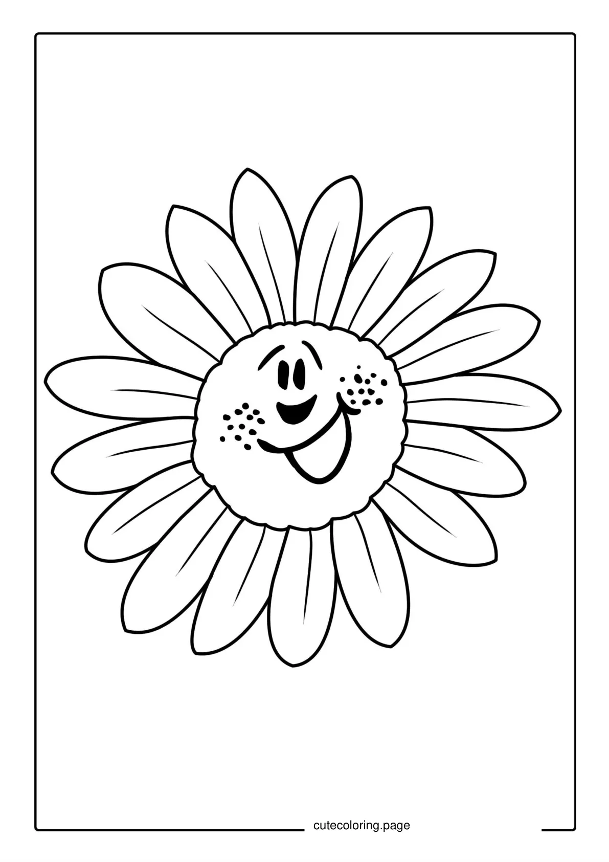 Joyous Sunflower Coloring Sheet coloring page