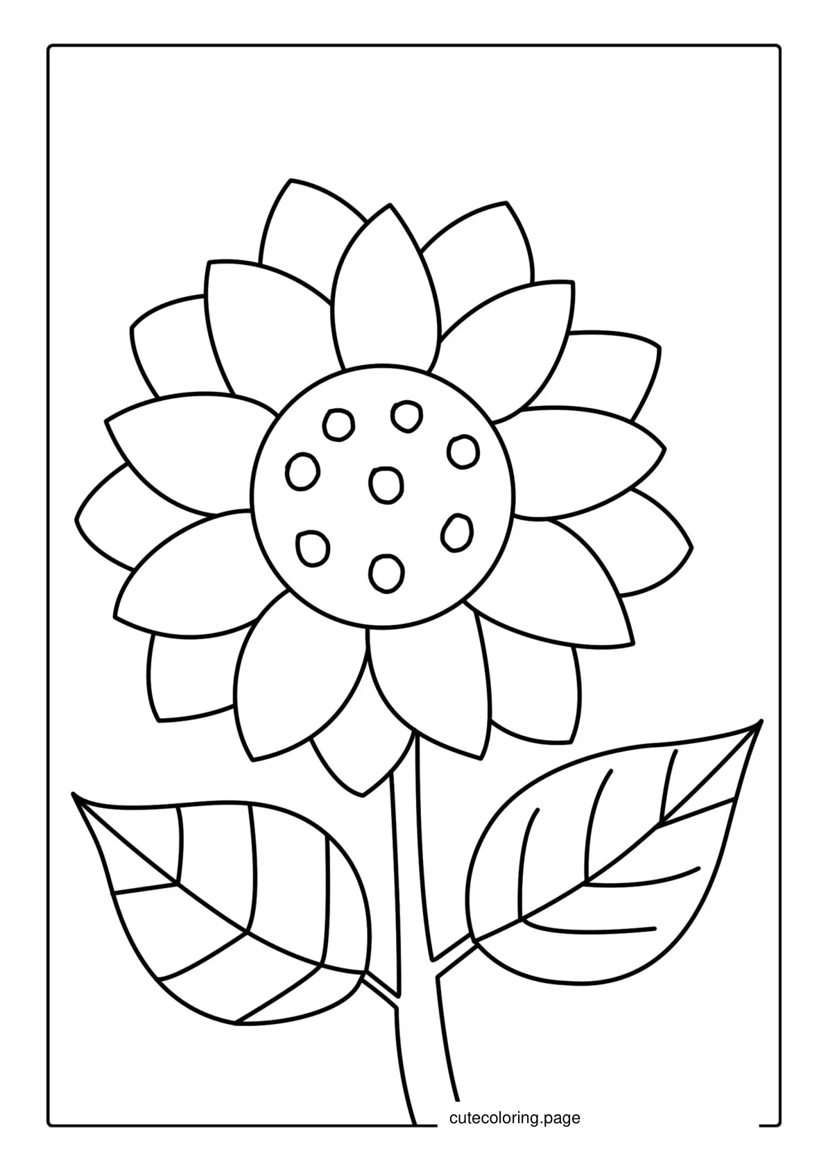 Outline Of Sunflower Coloring Sheet coloring page