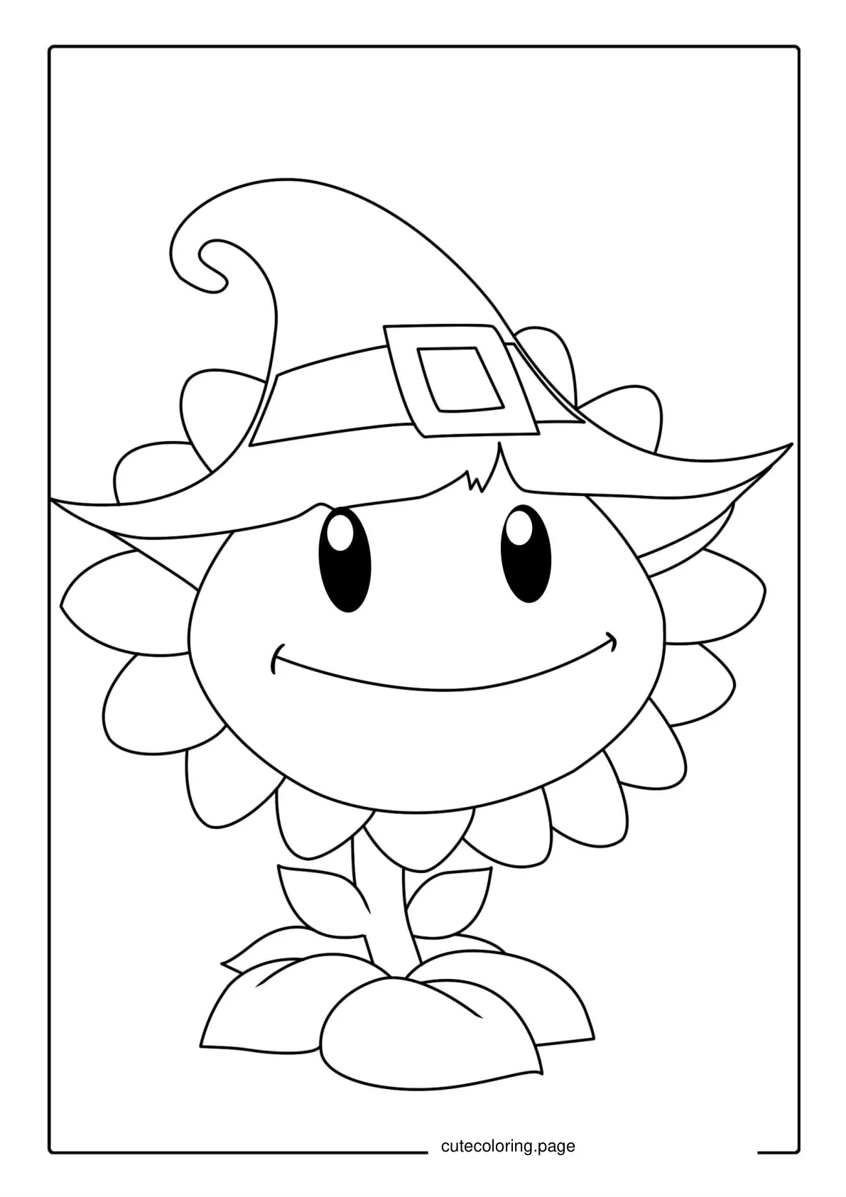 Plants Vs Zombies Sunflower Coloring Page coloring page