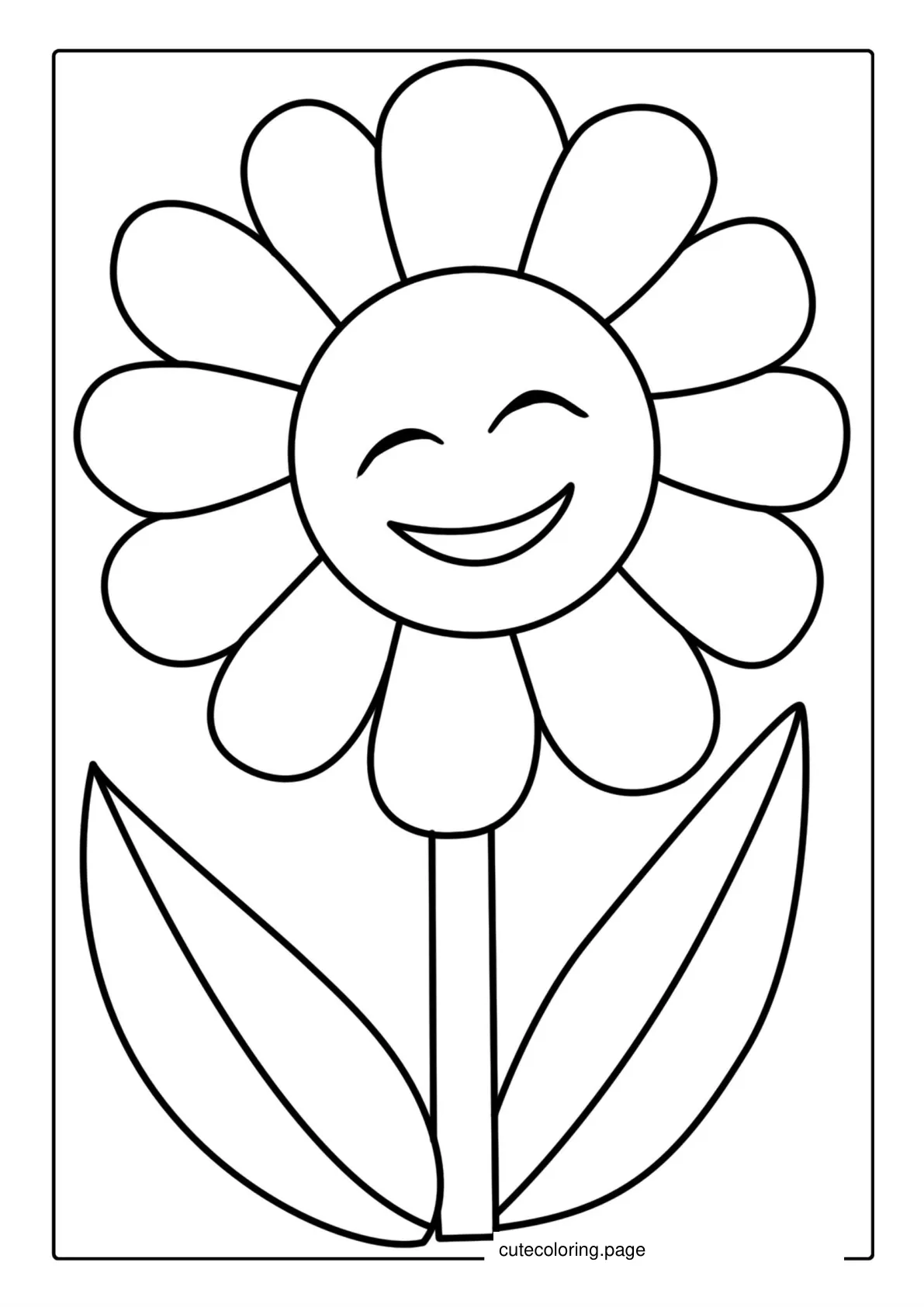 Simple Kids Sunflower For Coloring In coloring page